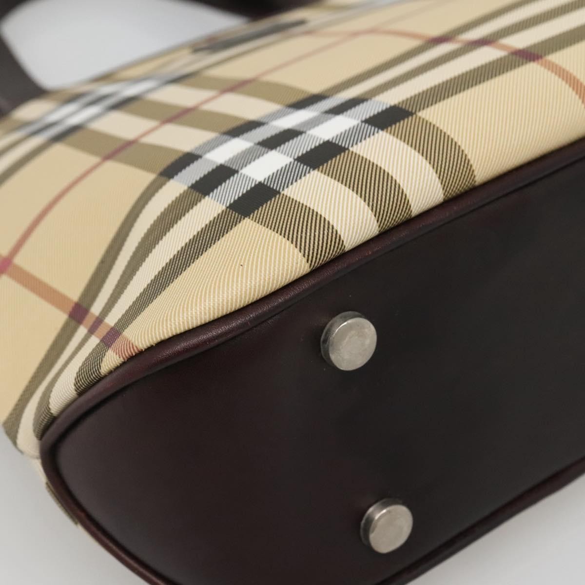 Burberry Nova Check Nova Check Canvas Beige Canvas Handbag (Pre-Owned)
