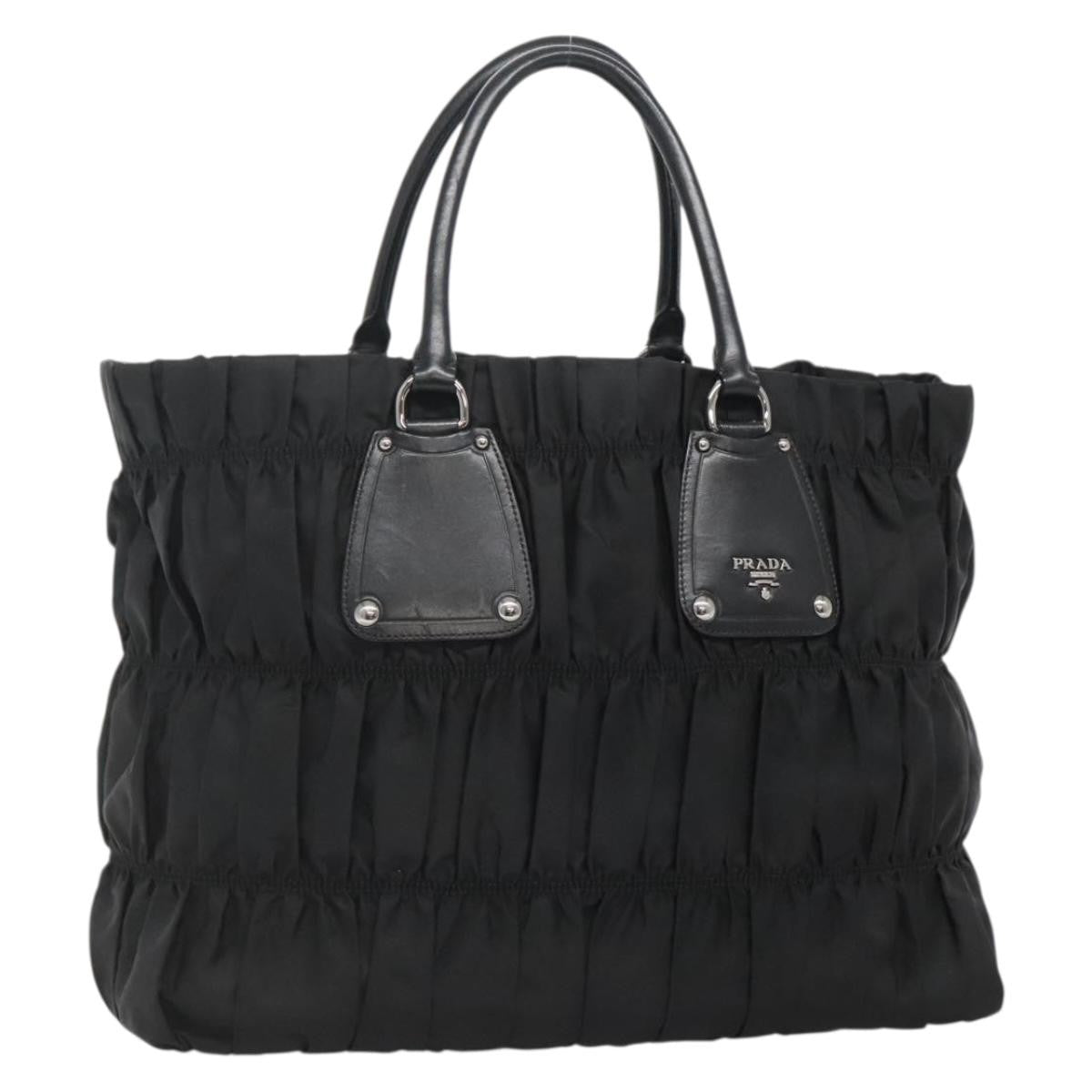 Prada Gaufre Tote Tessuto Black Nylon Bag (Pre-Owned)