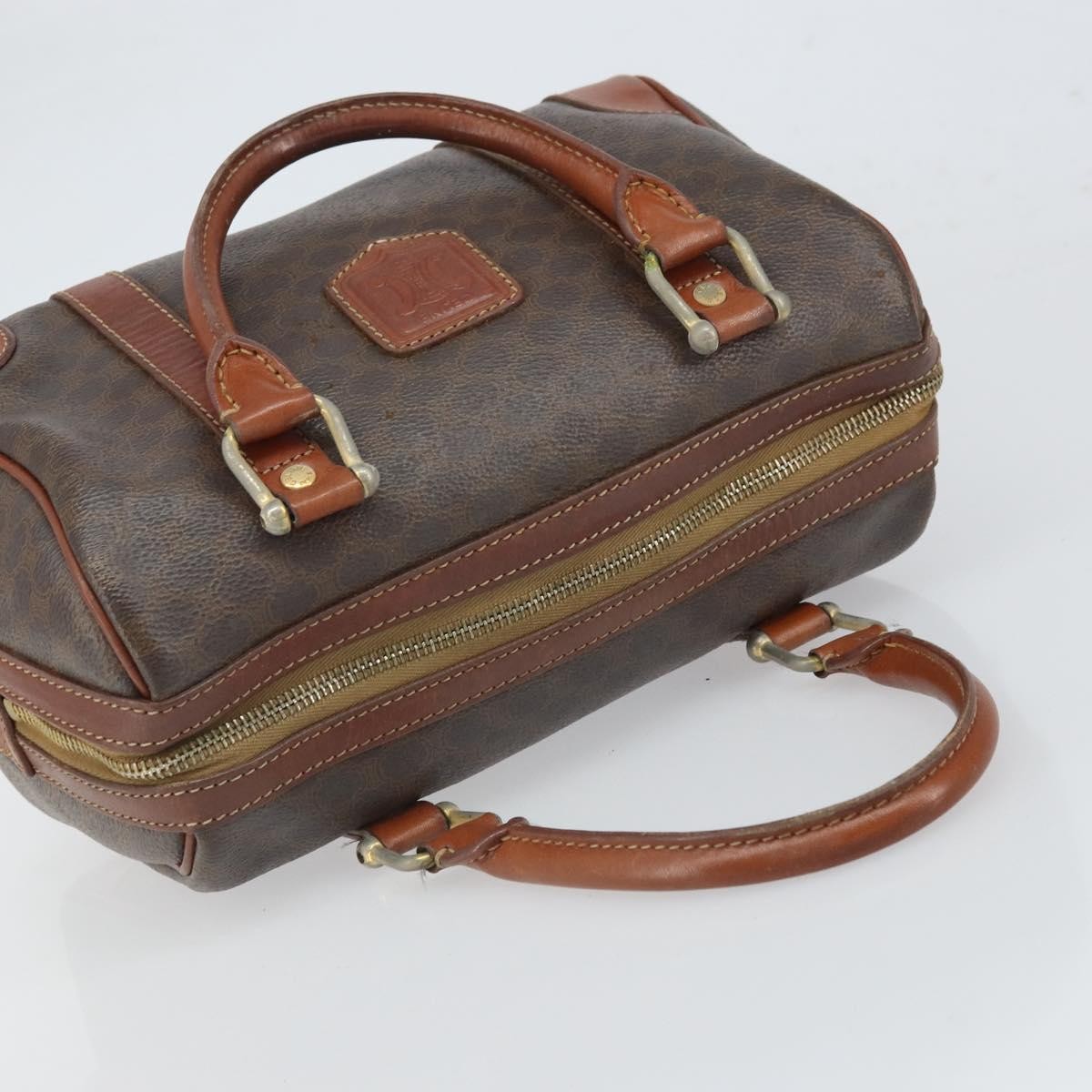 Celine Vintage Macadam Shopper Coated Canvas Brown Pvc Tote Bag Bag (Pre-Owned)