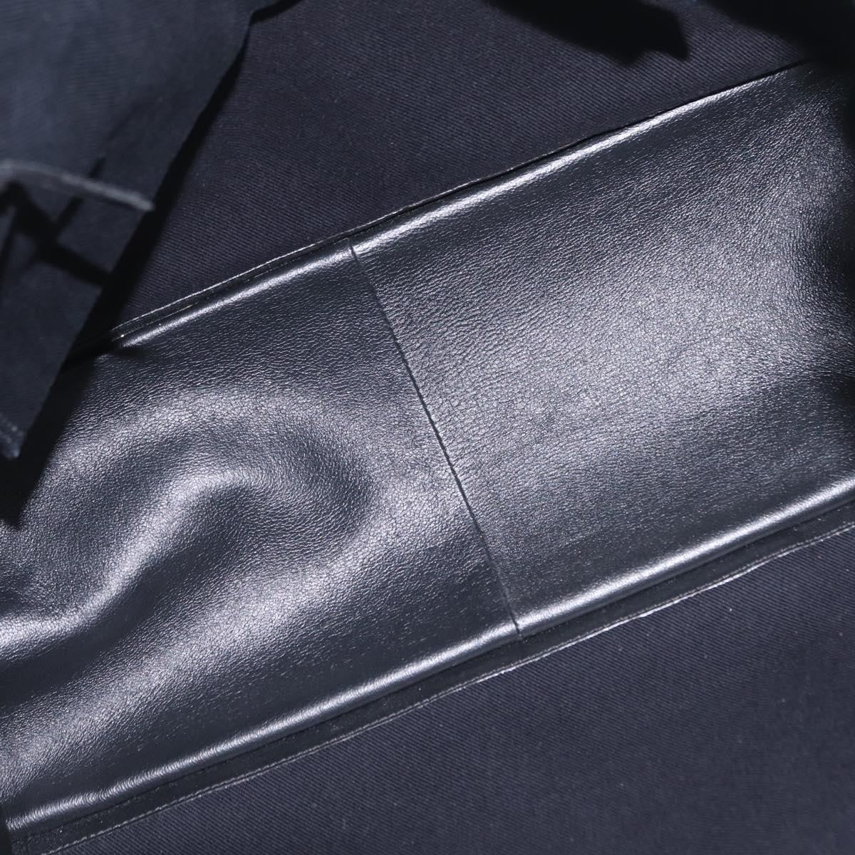 Saint Laurent Rive Gauche Shopper Embossed Leather Black Leather Tote Bag Bag (Pre-Owned)