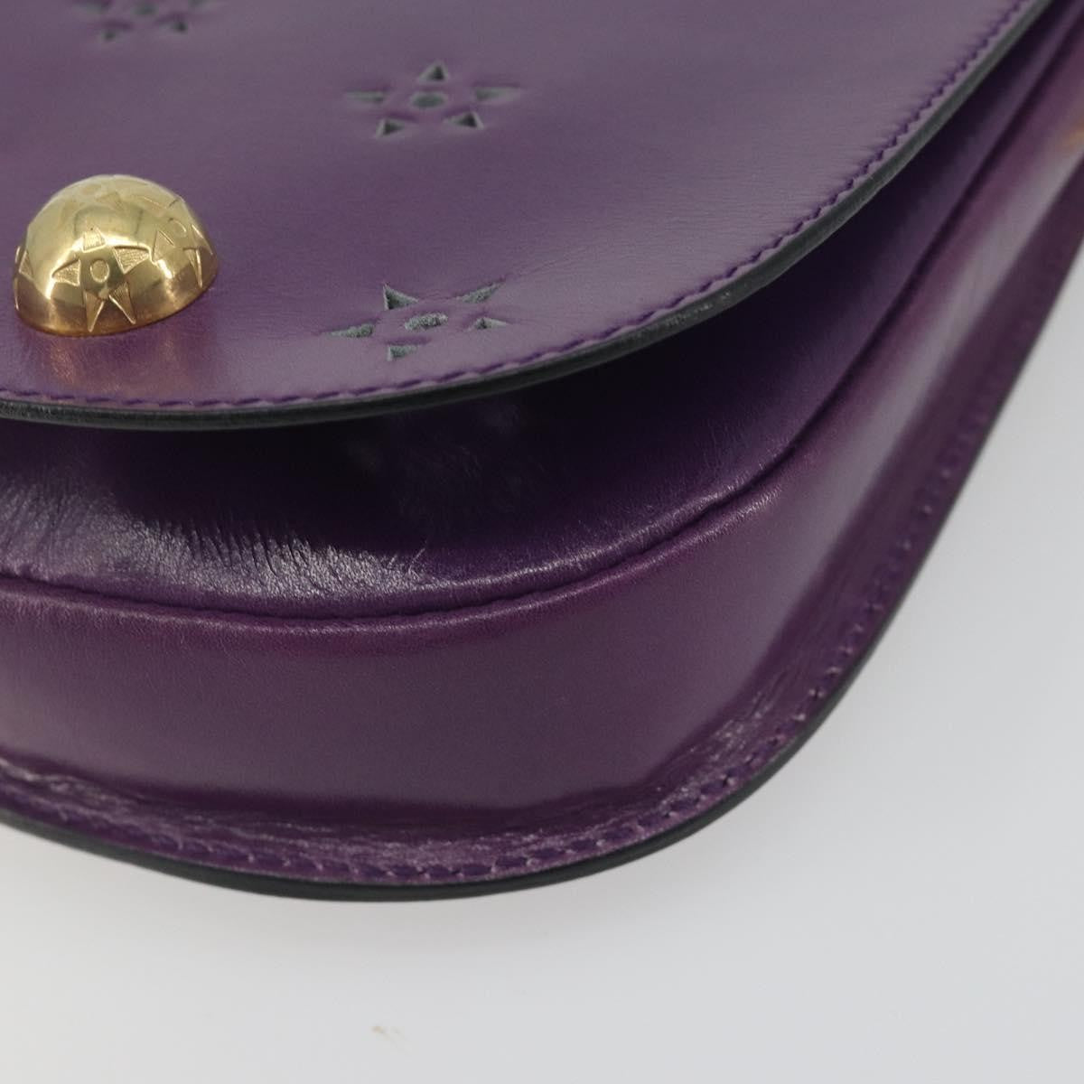 Celine Vintage Leather Purple Leather Shoulder Bag Bag (Pre-Owned)