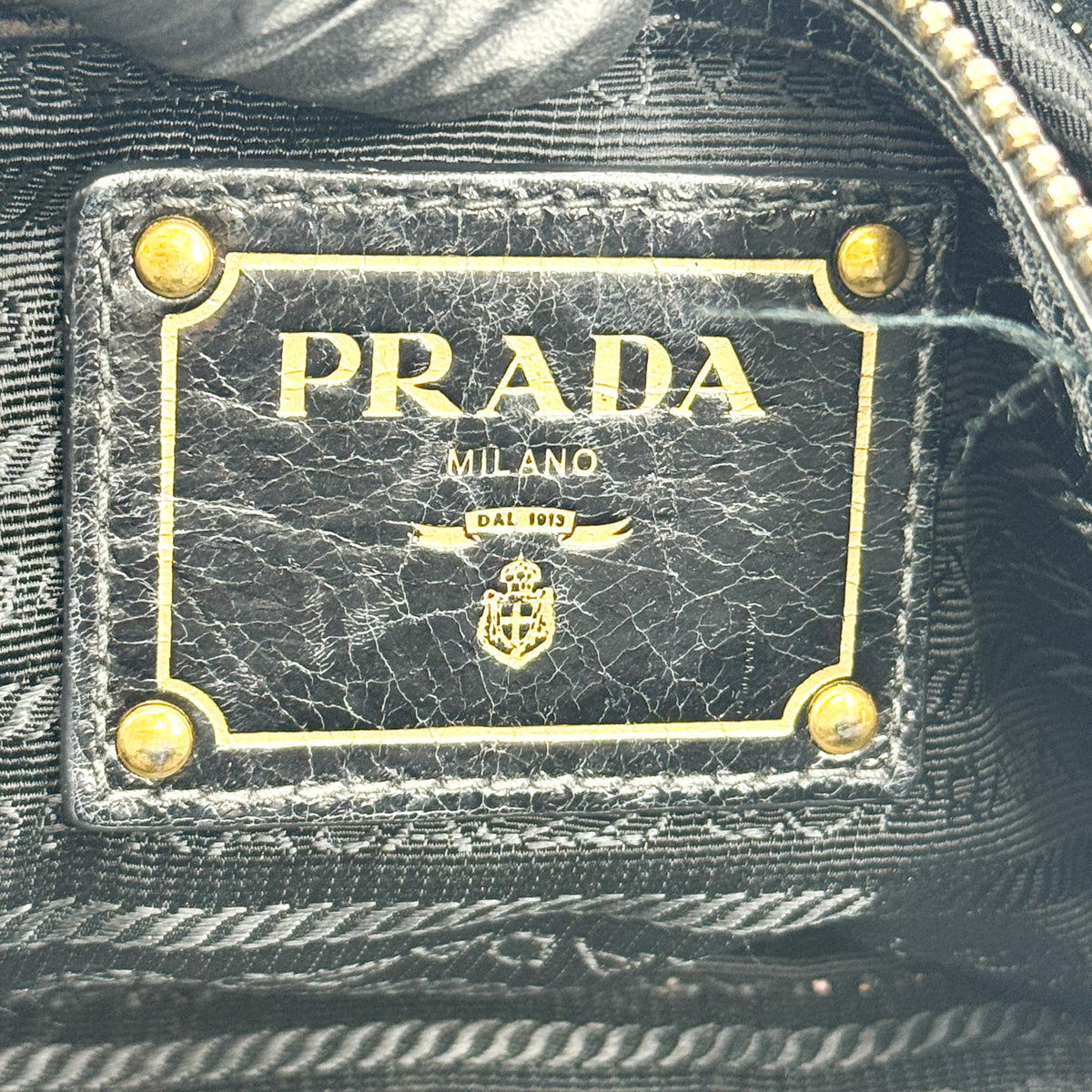 Prada Convertible Boston Vitello Shine Black Leather Handbag (Pre-Owned)