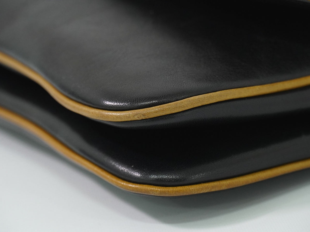 Celine Vintage Flap Leather Black Leather Shoulder Bag Bag (Pre-Owned)