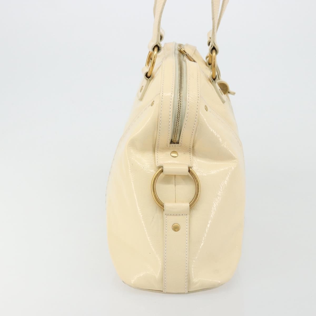 Saint Laurent Muse Shoulder Leather White Patent_Leather Handbag (Pre-Owned)