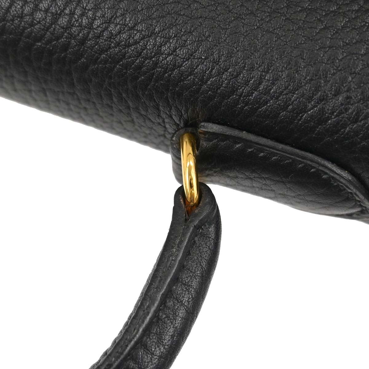 Hermes Kelly Black Ardennes With Gold Hardware Black Leather Handbag (Pre-Owned)