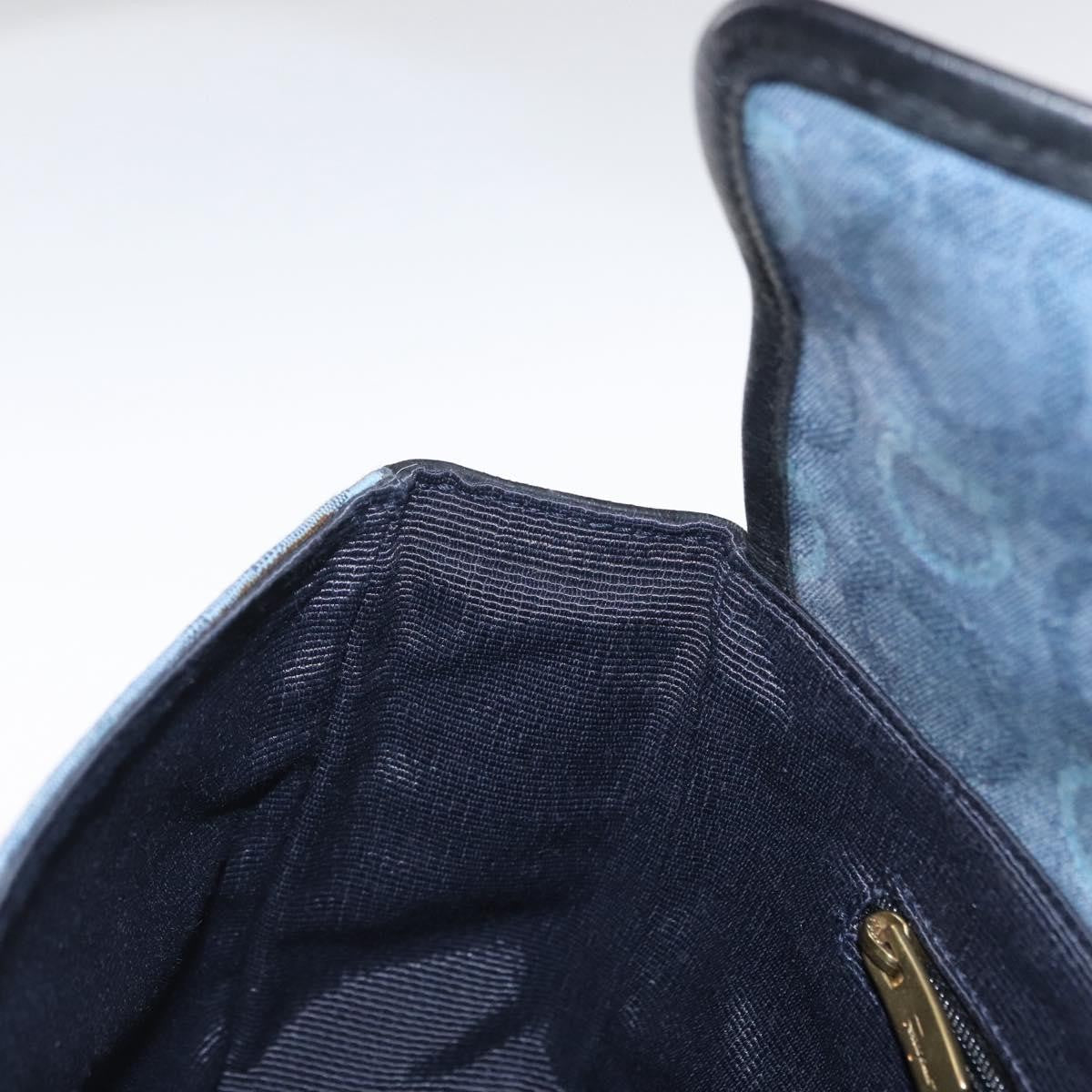 Salvatore Ferragamo Gancini Canvas Navy Canvas Shoulder Bag Bag (Pre-Owned)