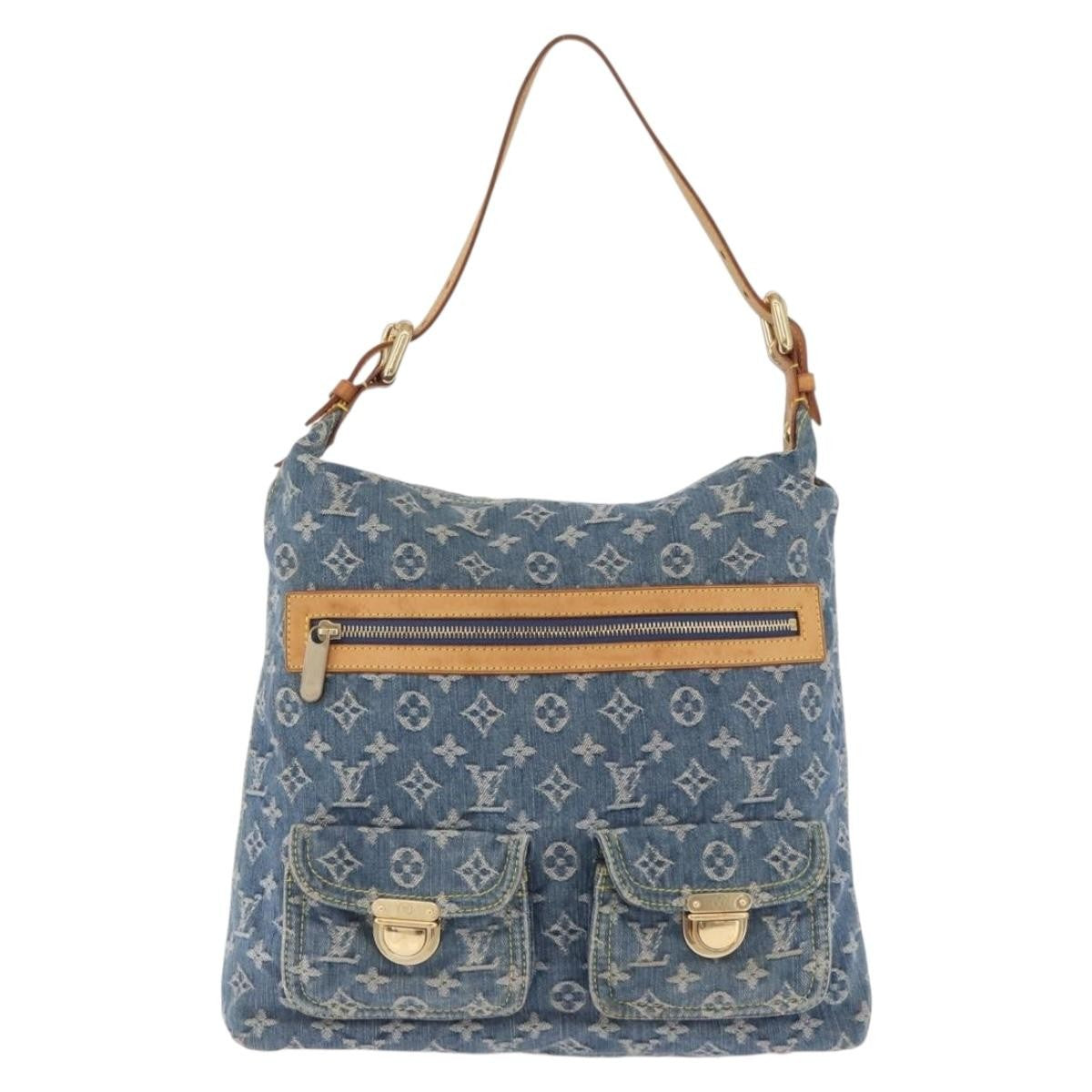 Louis Vuitton Baggy Grand Modèle Denim Blue Canvas Handbag (Pre-Owned)