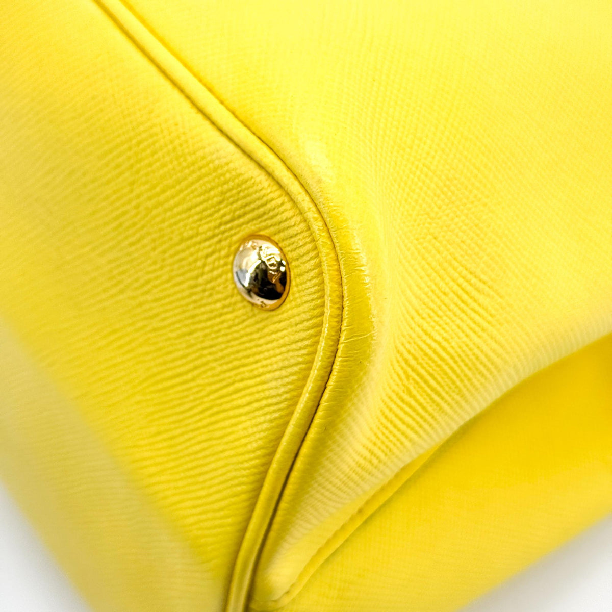 Prada Cuir Double Saffiano Leather Yellow Leather Tote Bag Bag (Pre-Owned)