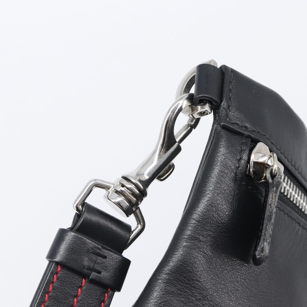 Versace Logo Medusa Wristlet Leather Black Leather Clutche & Pouche Bag (Pre-Owned)