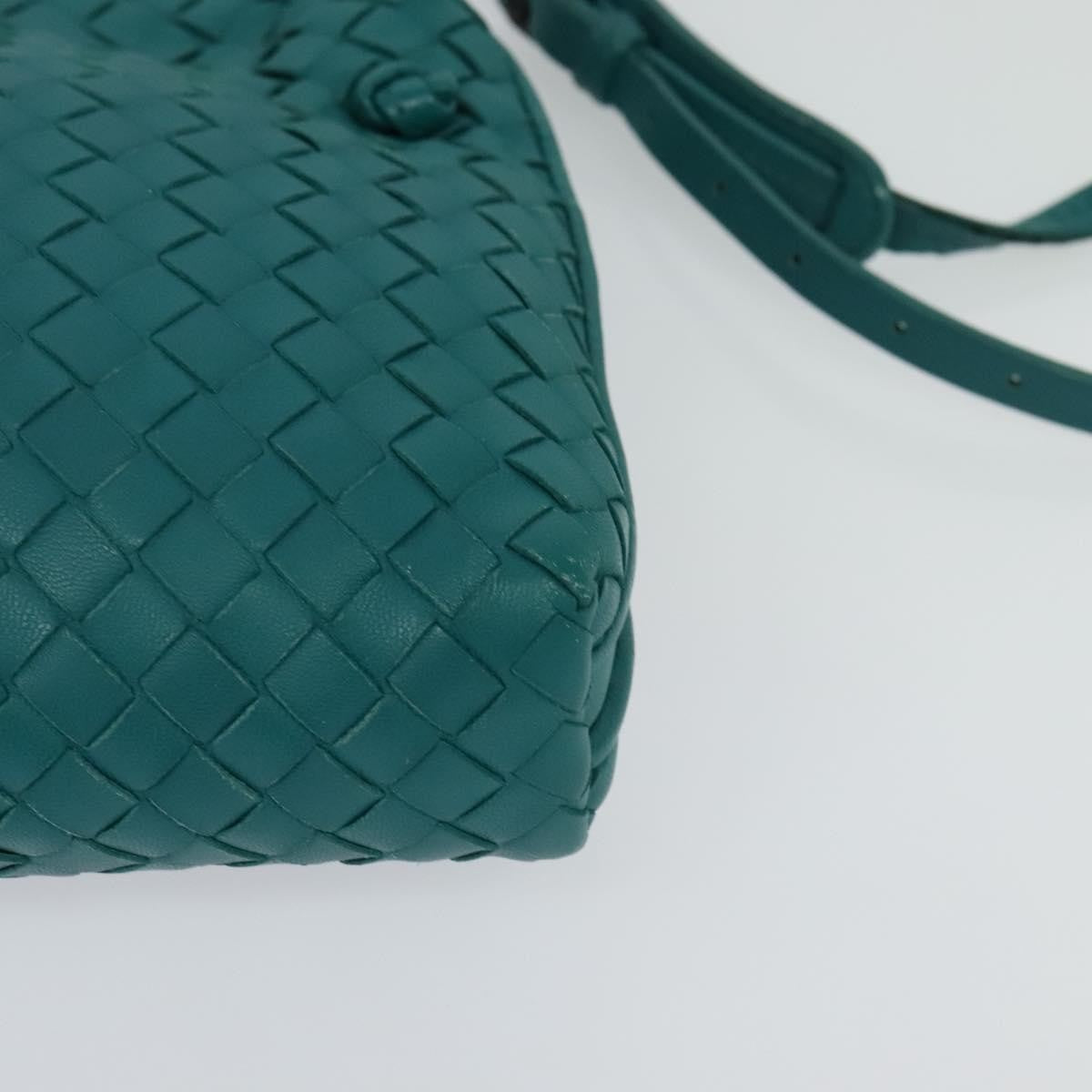 Bottega Veneta Double Compartment Pillow Intrecciato Nappa Green Leather Crossbody Bag Bag (Pre-Owned)