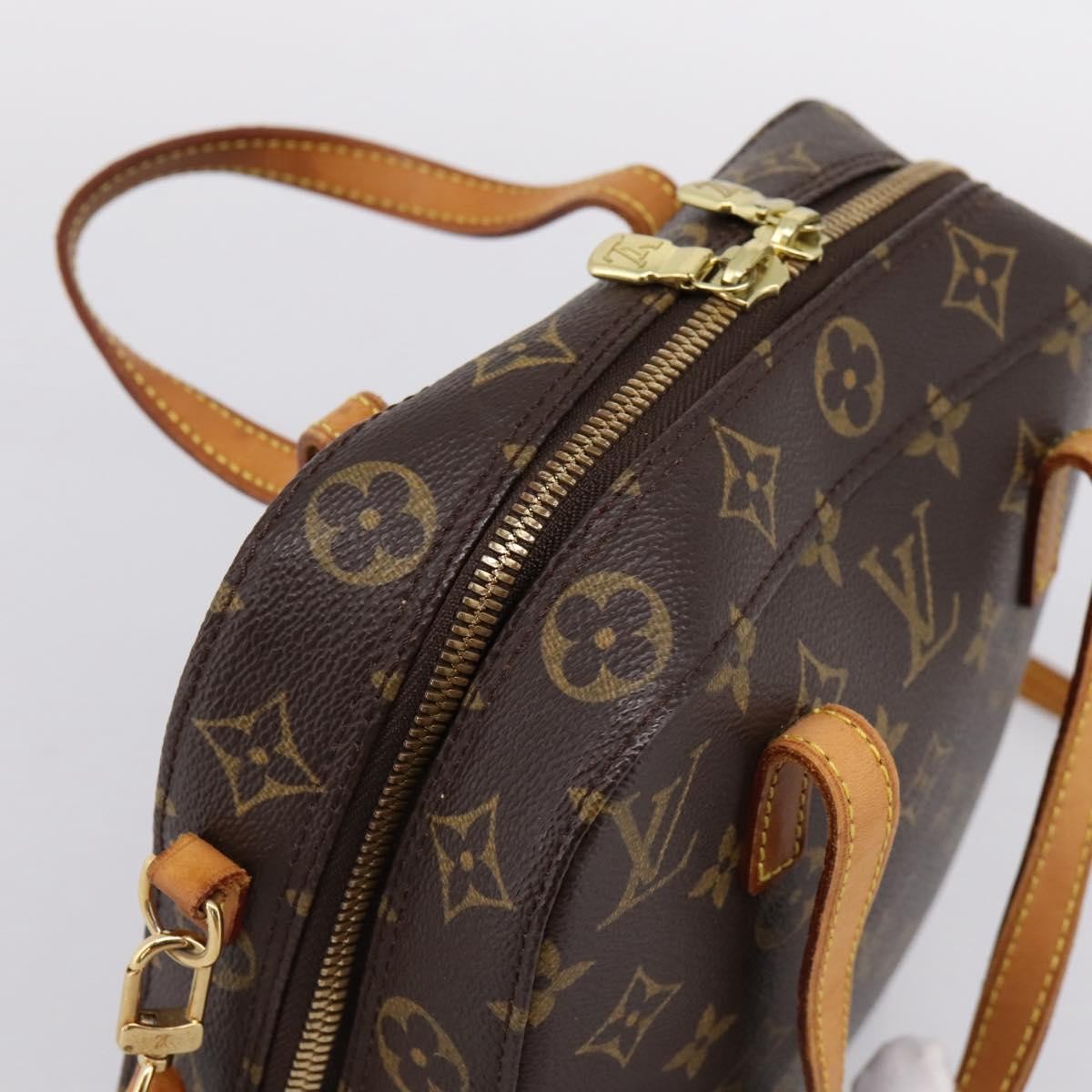 Louis Vuitton Spontini Monogram Canvas Brown Canvas Handbag (Pre-Owned)