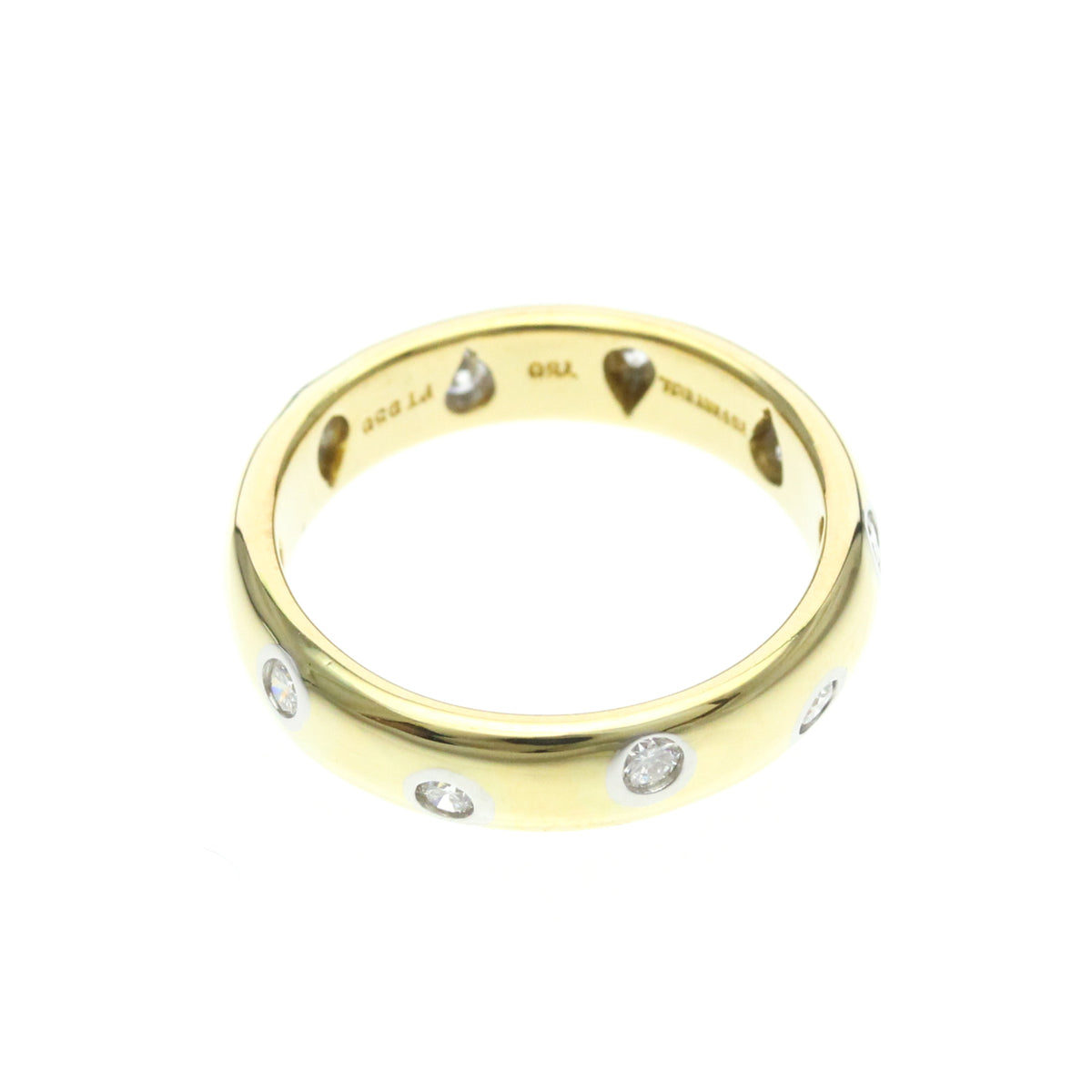Tiffany & Co. Dots Platinum And Yellow Gold (18K) With Diamond Gold Yellow_Gold Ring Jewelry (Pre-Owned)