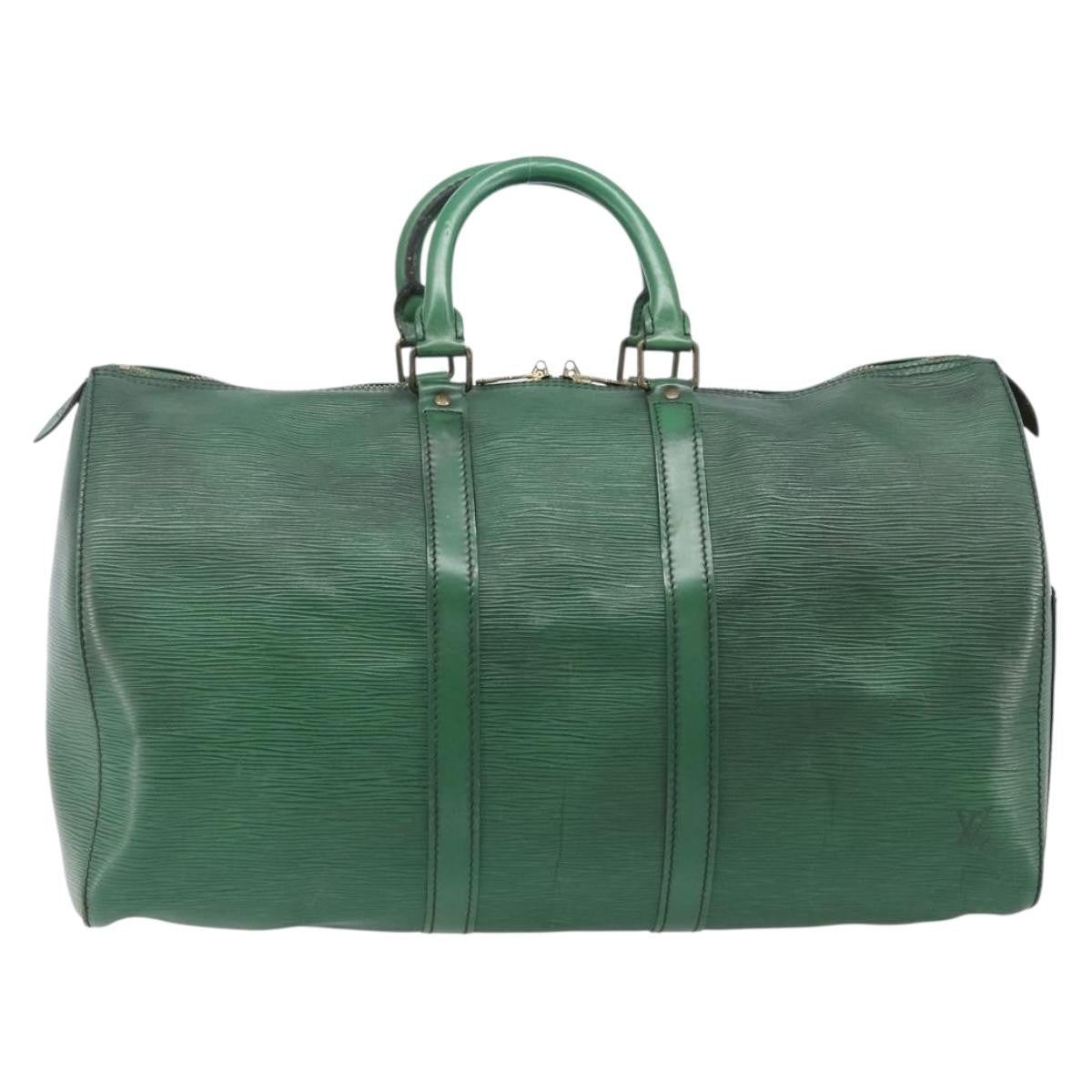 Louis Vuitton Keepall Epi Leather Green Leather Travel Bag Bag (Pre-Owned)
