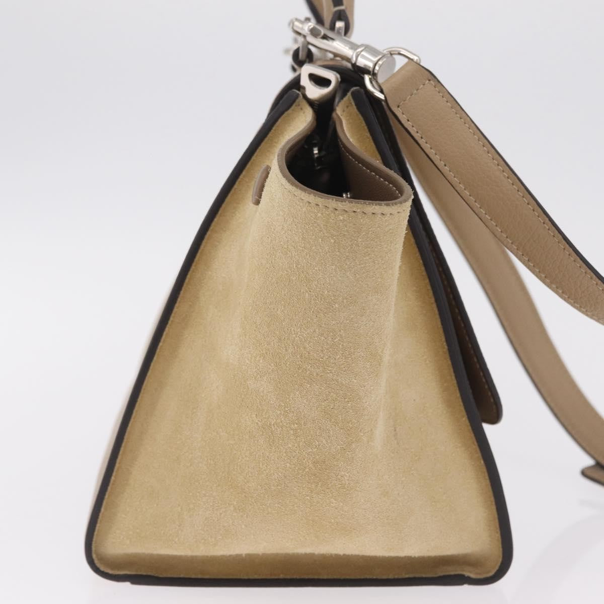 Celine Trapeze Leather Beige Leather Handbag (Pre-Owned)