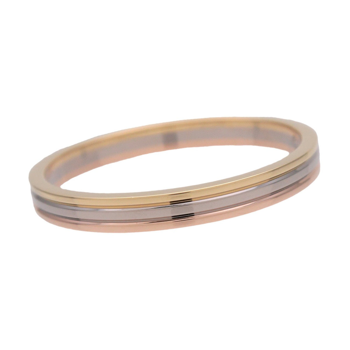 Cartier Vendome Louis Cartier Wedding Band 18K Tricolor Gold With Diamonds Multicolour Yellow_Gold Ring Jewelry (Pre-Owned)