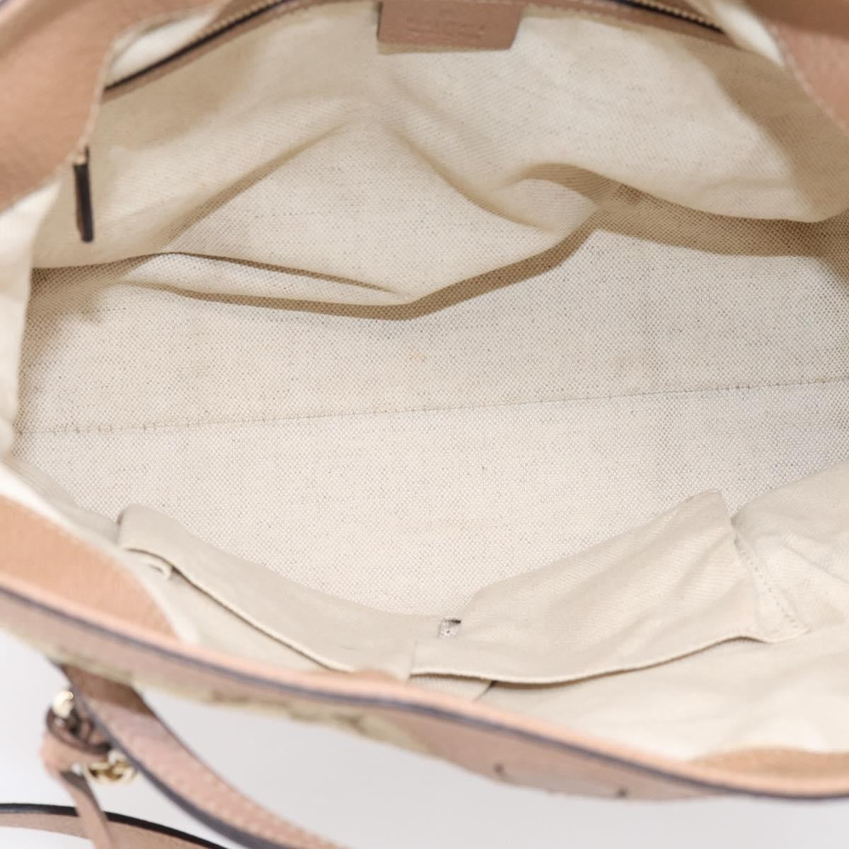 Gucci Bree Convertible Top Handle Gg Canvas With Leather Beige Canvas Handbag (Pre-Owned)