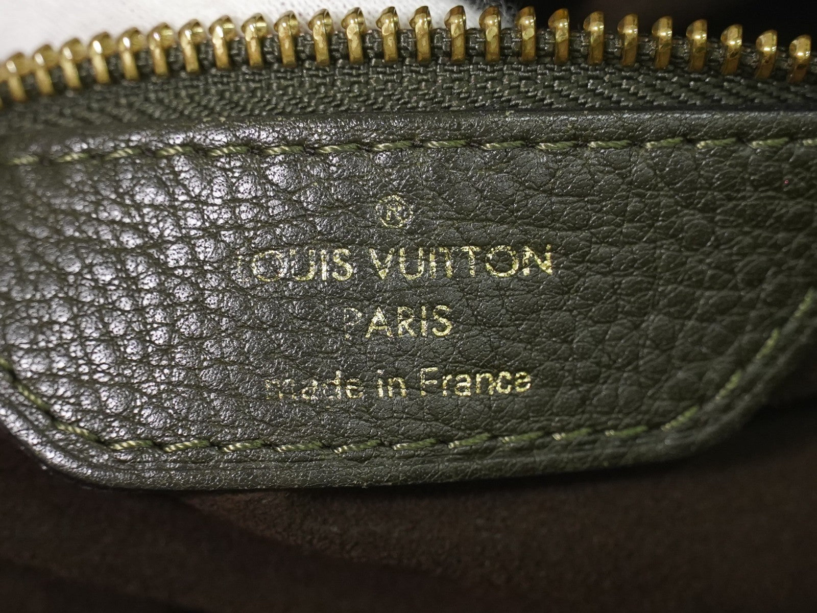 Louis Vuitton Stellar Mahina Leather Khaki Leather Handbag (Pre-Owned)