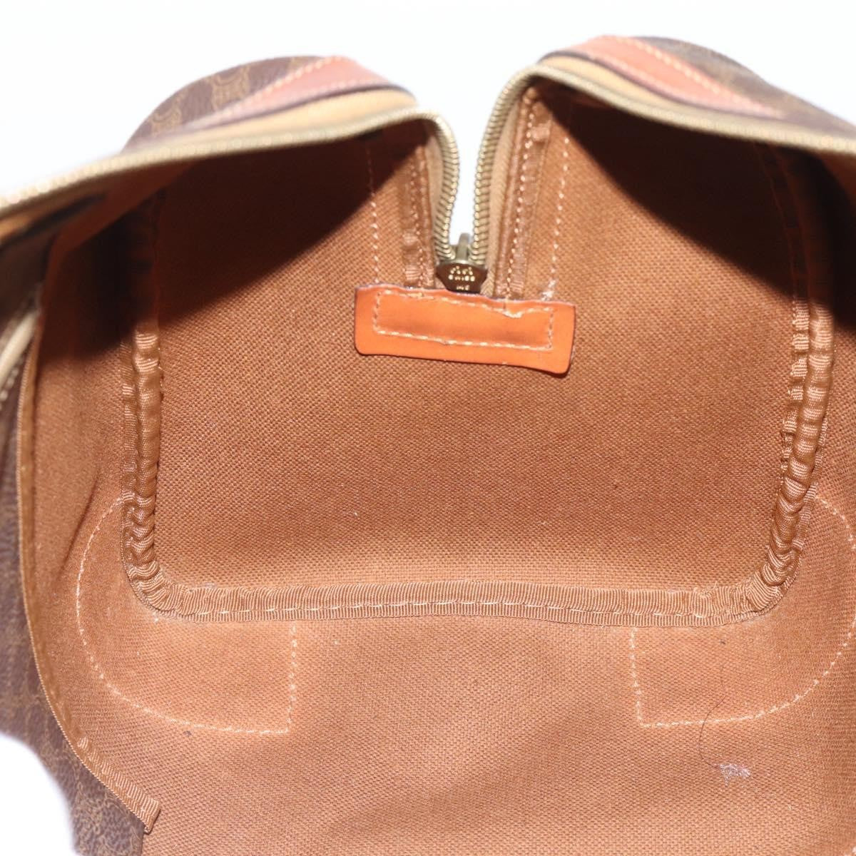 Celine Vintage Macadam Boston Canvas And Leather Brown Canvas Handbag (Pre-Owned)