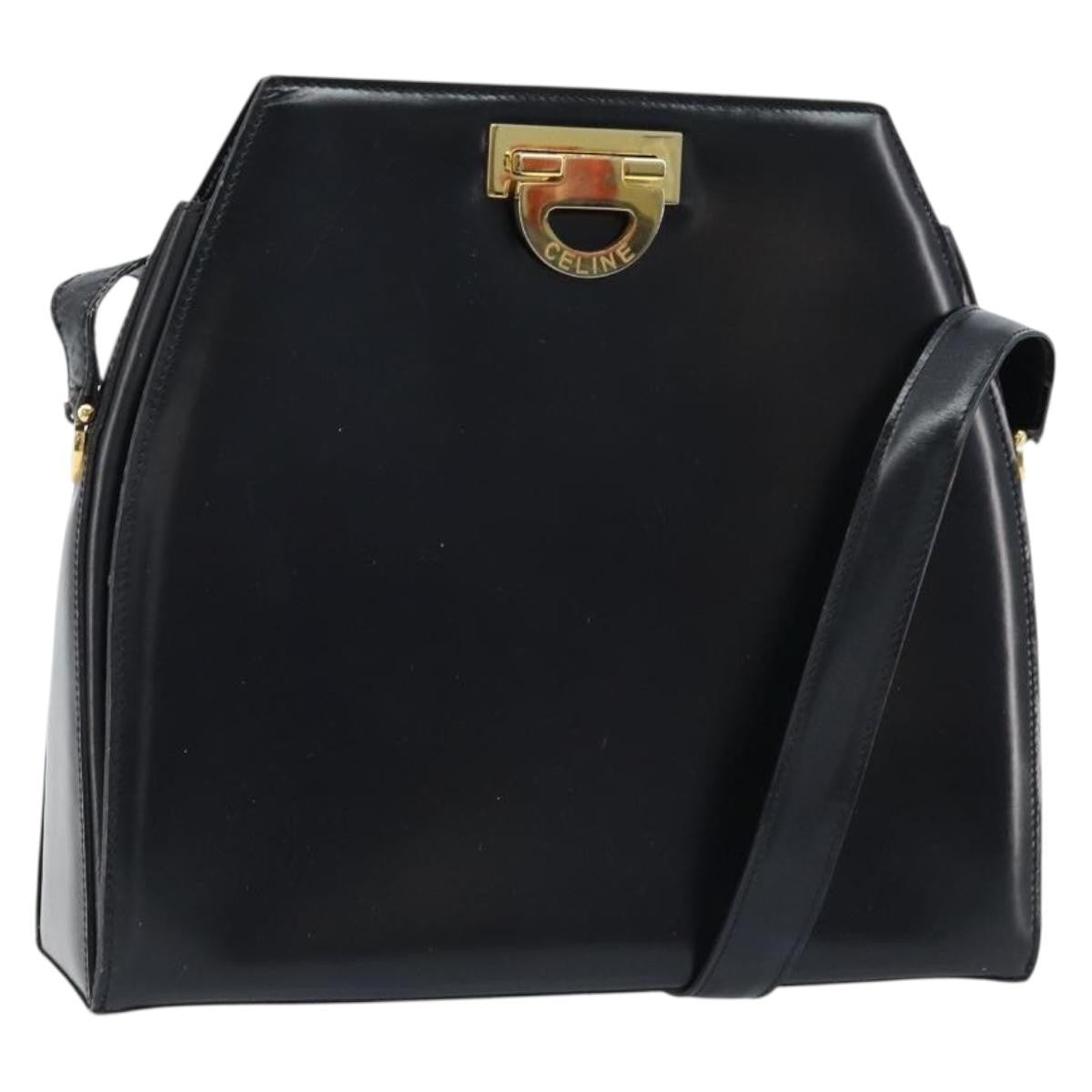 Celine Vintage Leather Black Leather Shoulder Bag Bag (Pre-Owned)