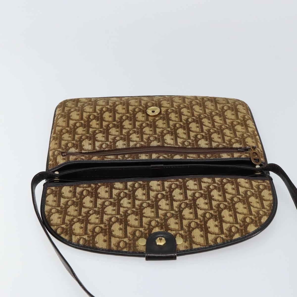 Christian Dior Vintage Trotter Canvas Beige Canvas Shoulder Bag Bag (Pre-Owned)