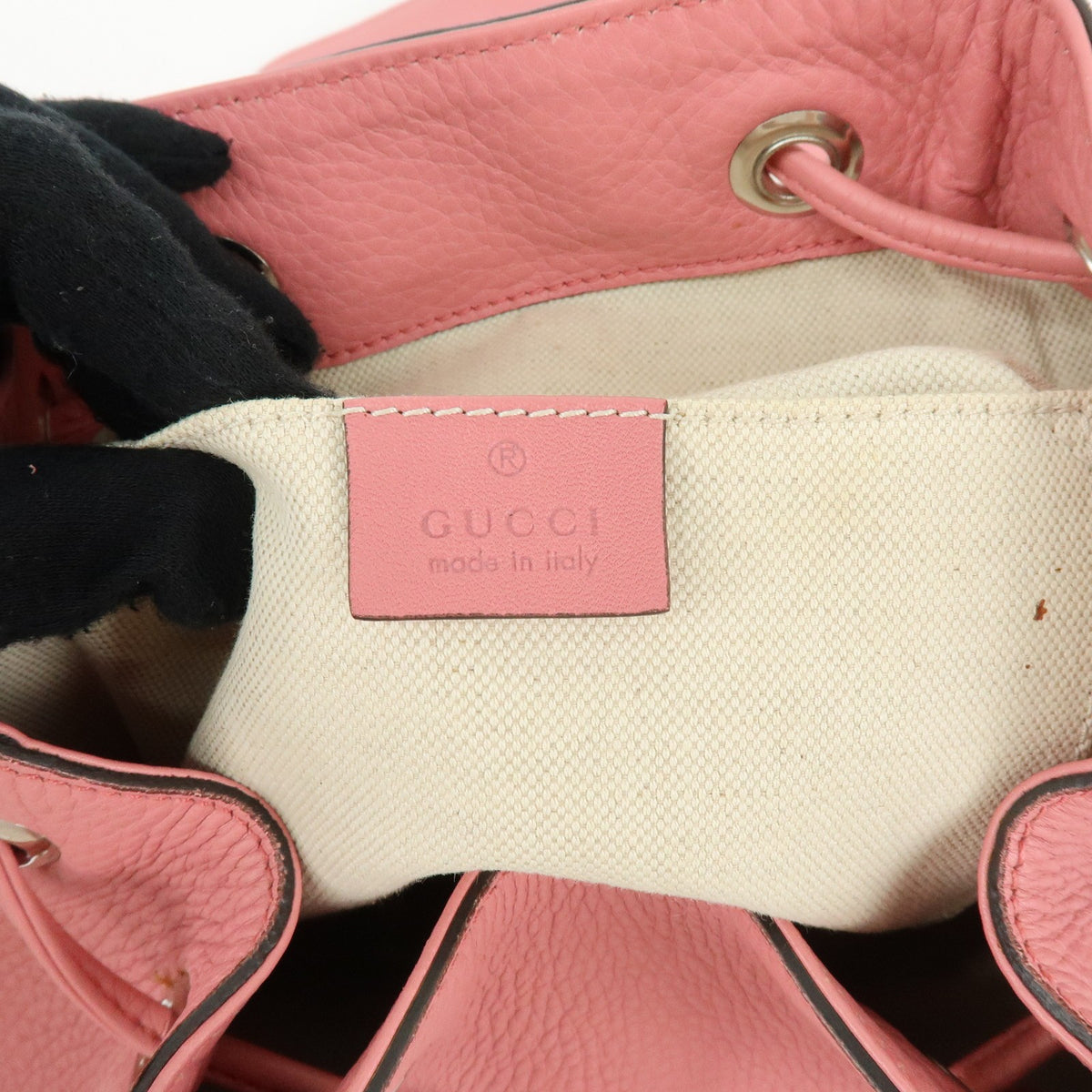 Gucci Bamboo Tassel Leather Pink Leather Backpack Bag (Pre-Owned)