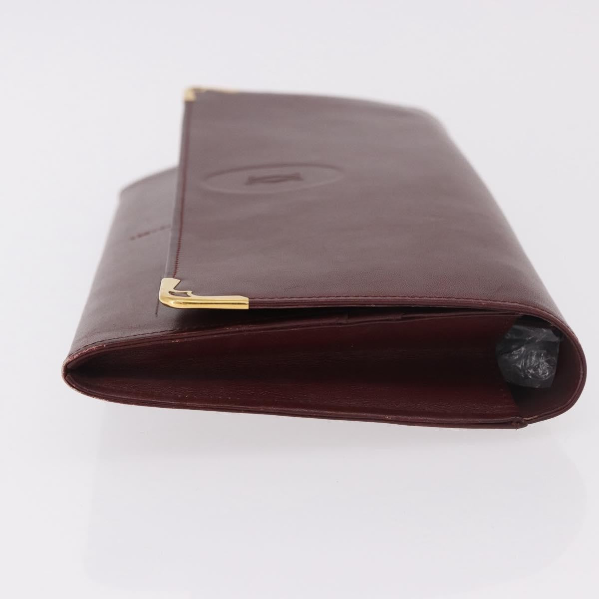 Cartier Must De Cartier Leather Burgundy Leather Clutche & Pouche Bag (Pre-Owned)