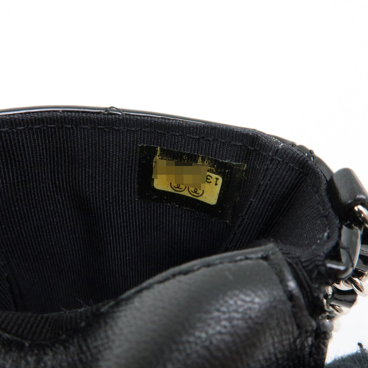Chanel Cc Chain Phone Holder Quilted Patent Black Patent_Leather Crossbody Bag Bag (Pre-Owned)