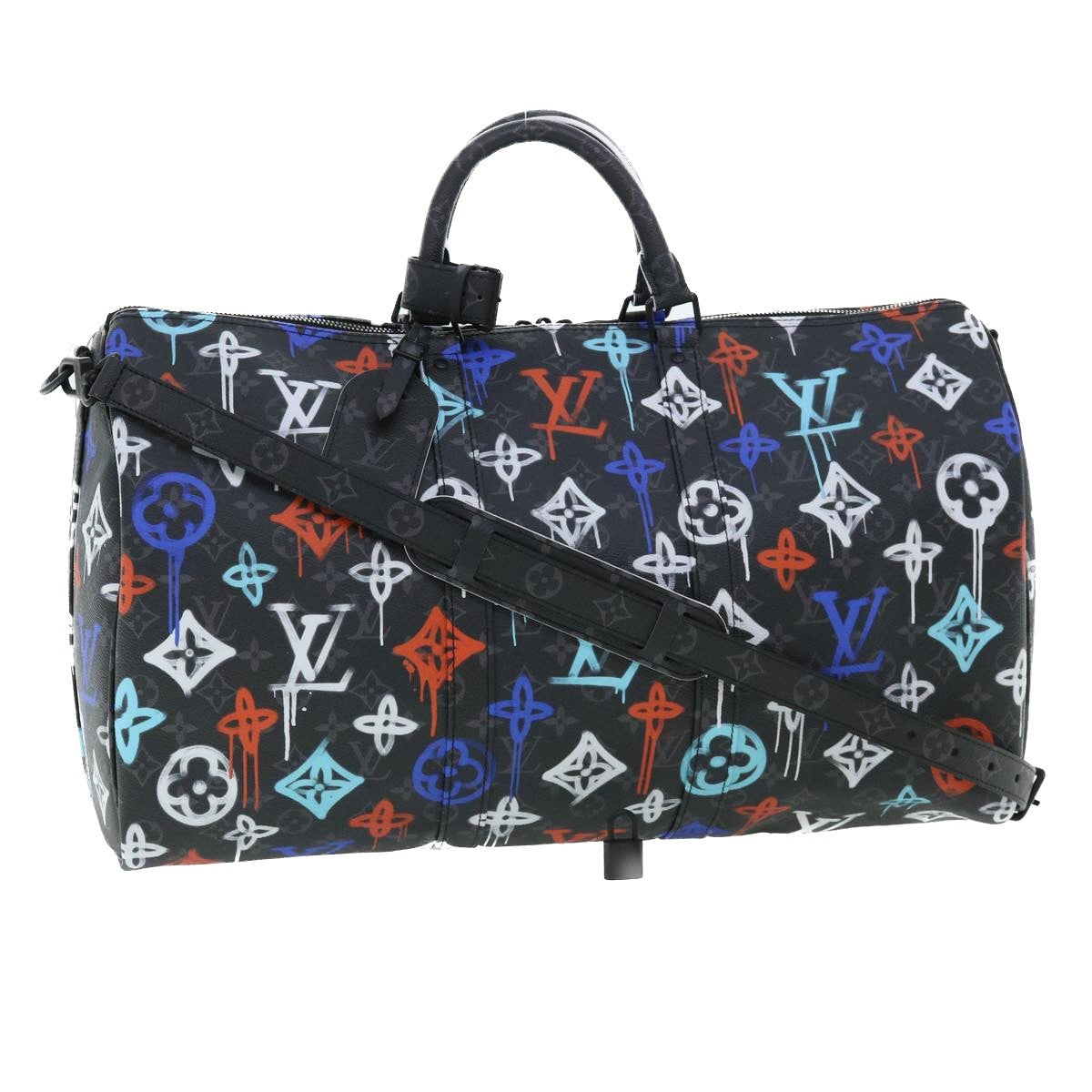Louis Vuitton Keepall Bandouliere Graffiti Monogram Eclipse Canvas Multicolour Canvas Bag (Pre-Owned)