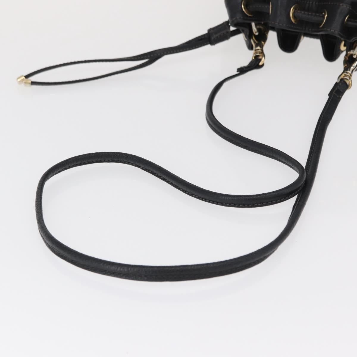 Burberry Blue Label Leather Black Leather Shoulder Bag Bag (Pre-Owned)