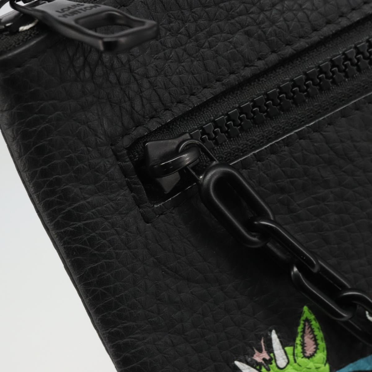 Louis Vuitton Lv Friends A4 Printed Monogram Taurillon Leather Black Canvas Clutche & Pouche Bag (Pre-Owned)