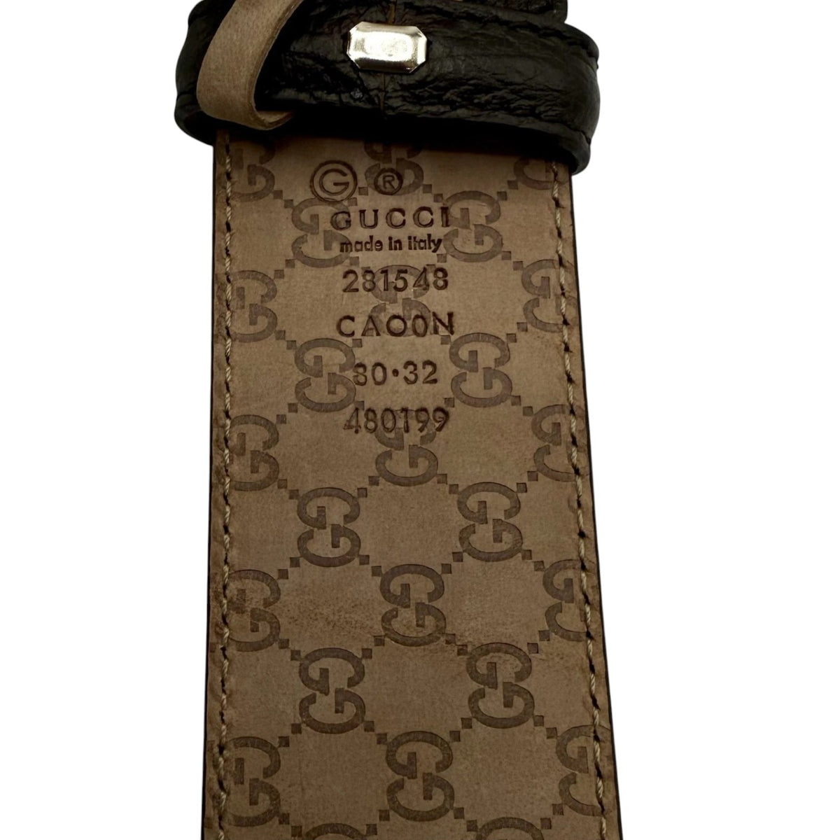 Gucci Women's Dark Brown Leather sz 80/32 Belt W/Silver Buckle