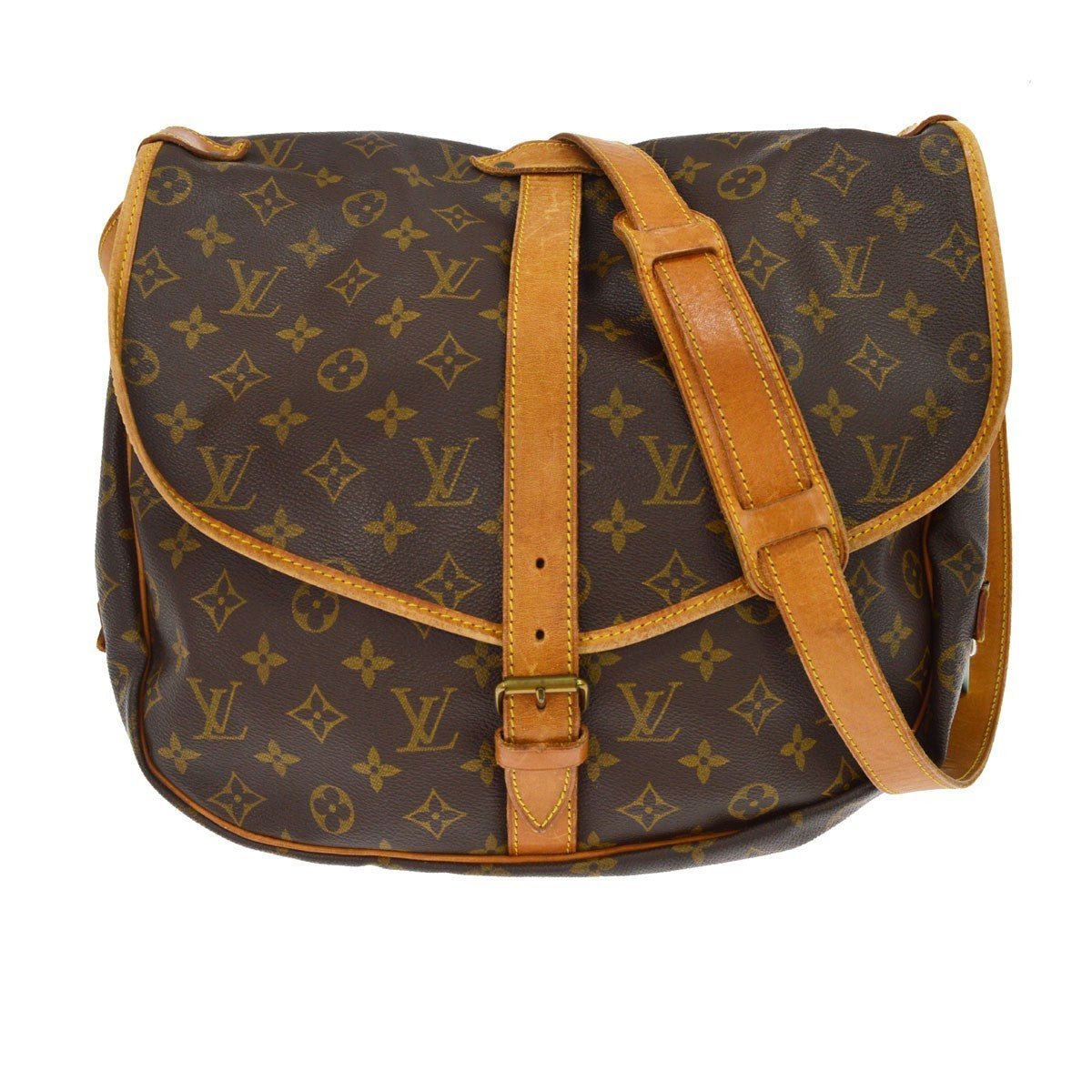 Louis Vuitton Saumur Monogram Canvas Brown Canvas Shoulder Bag Bag (Pre-Owned)
