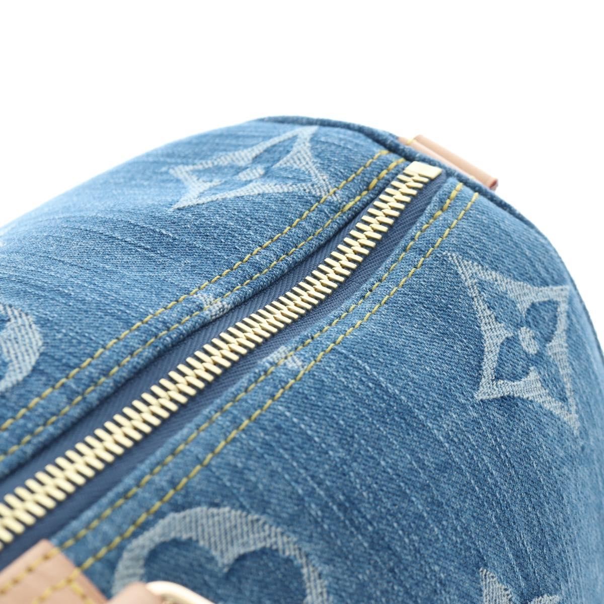 Louis Vuitton Keepall Bandouliere Limited Edition Monogram Watercolor Stripes Denim Blue Denim_Jeans Travel Bag Bag (Pre-Owned)