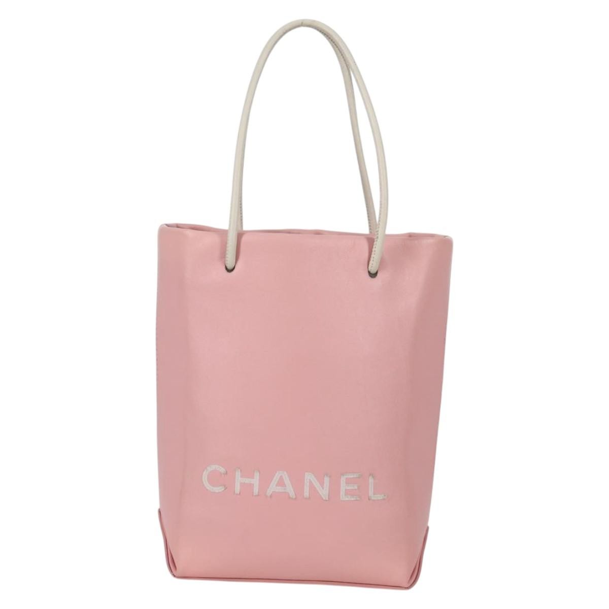 Chanel Essential Shopping Tote Leather Pink Leather Bag (Pre-Owned)