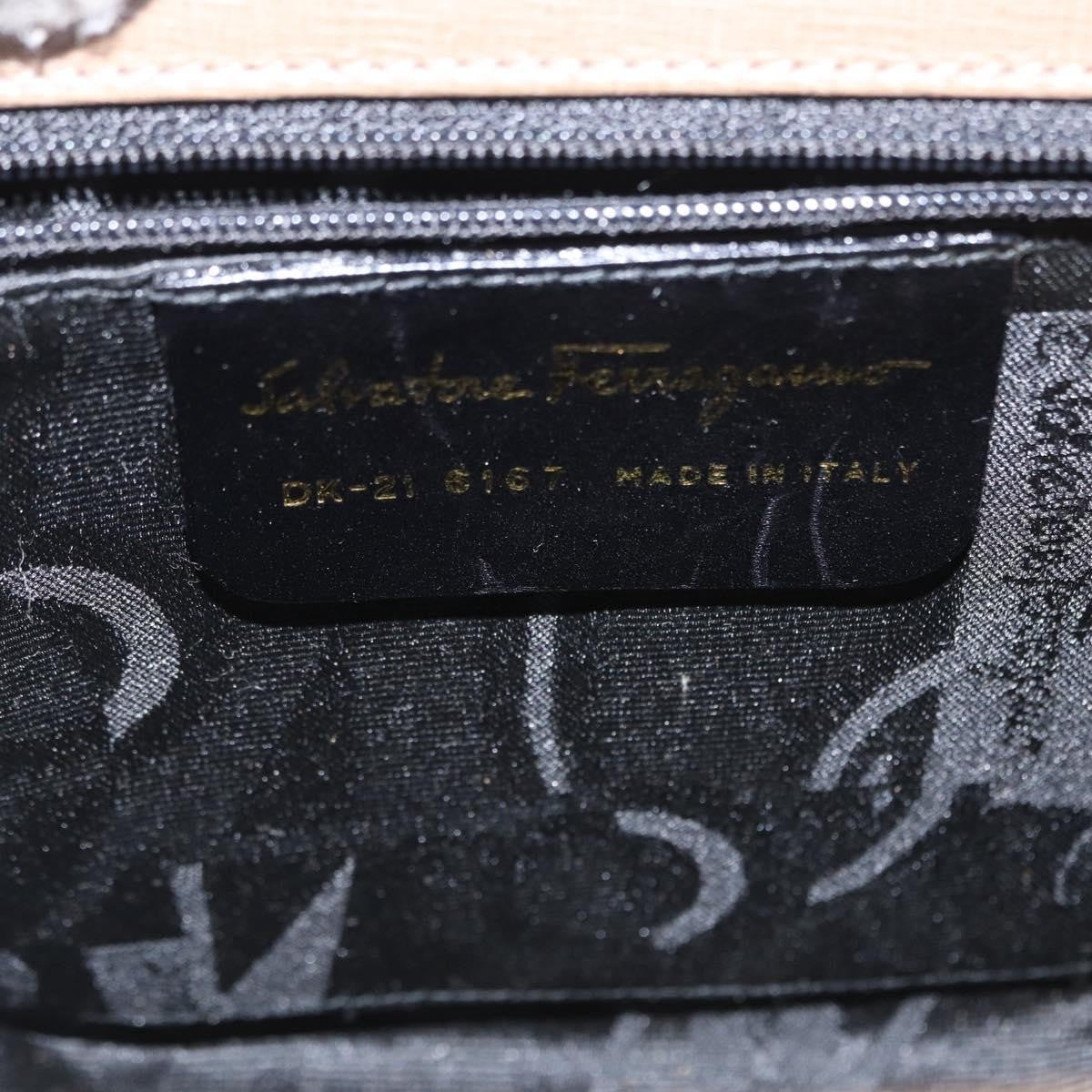 Salvatore Ferragamo Gancini Leather Beige Leather Handbag (Pre-Owned)