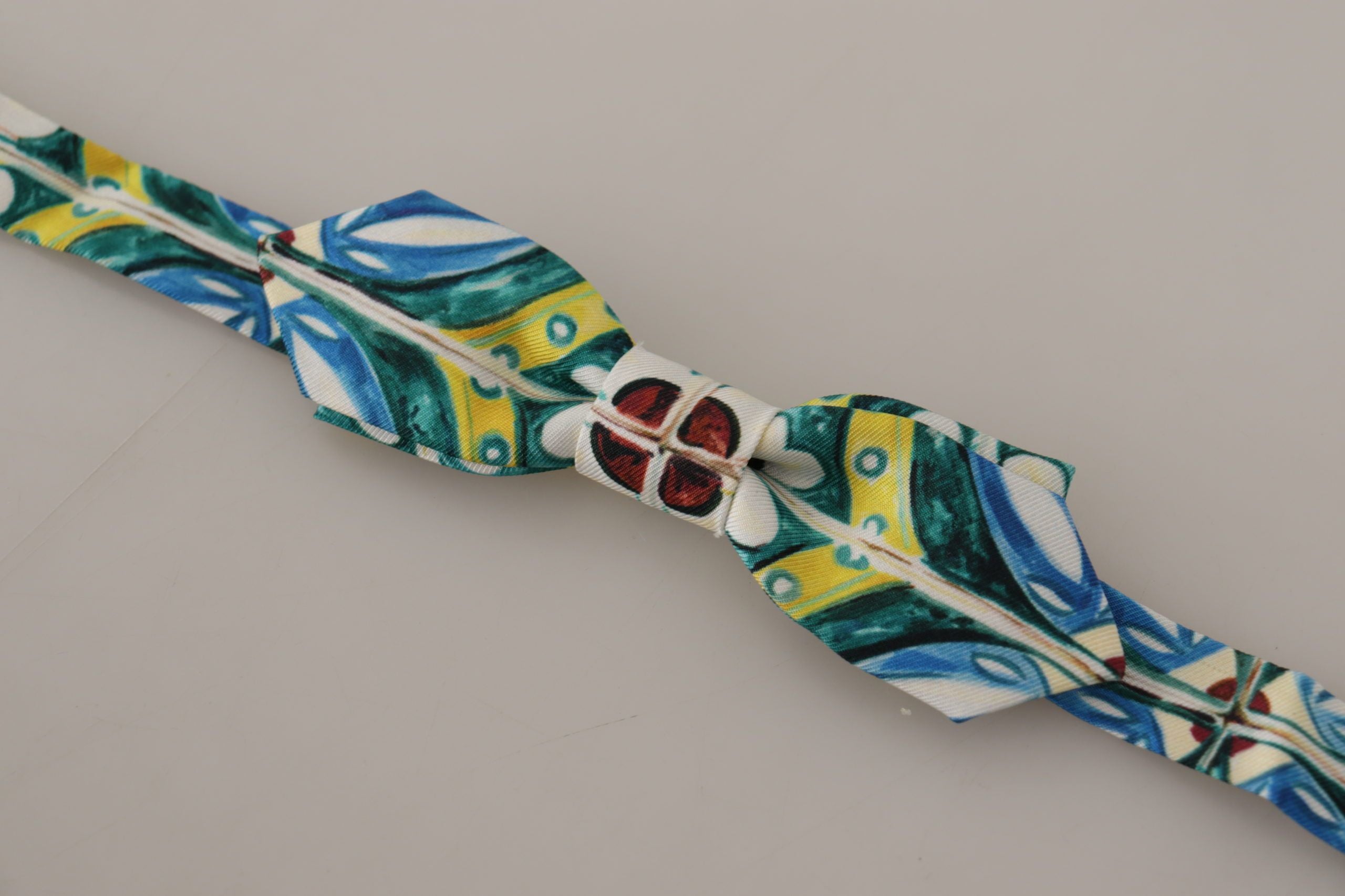 Dolce & Gabbana Elegant Silk Majolica Print Bow Men's Tie