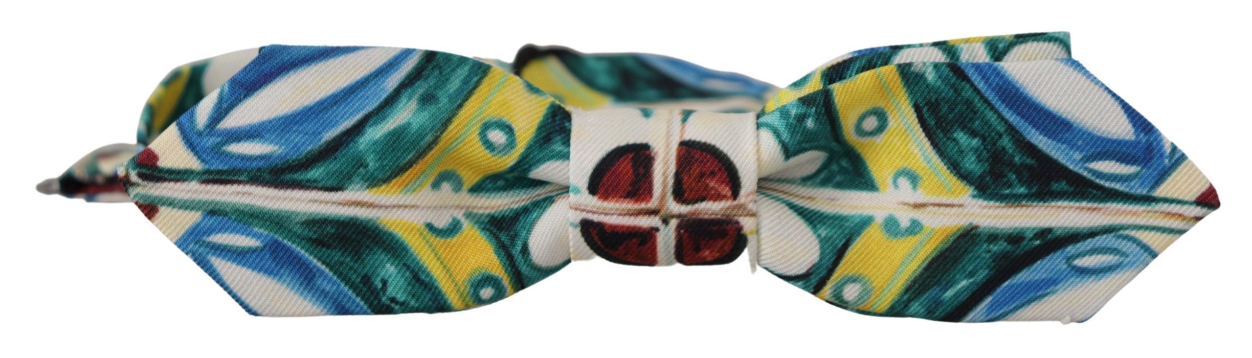 Dolce & Gabbana Elegant Silk Majolica Print Bow Men's Tie