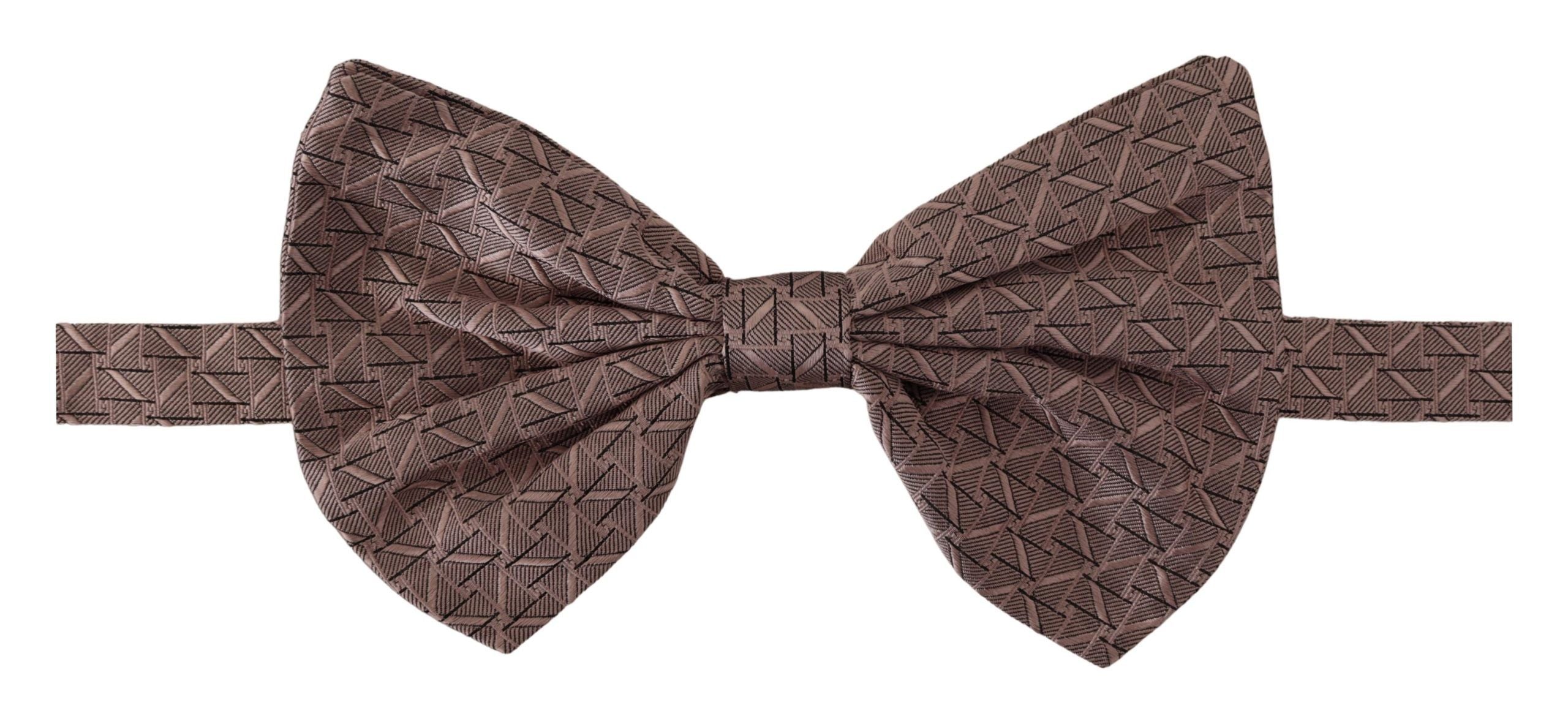 Dolce & Gabbana Brown Fantasy Print Adjustable Neck Papillon Bow Men's Tie