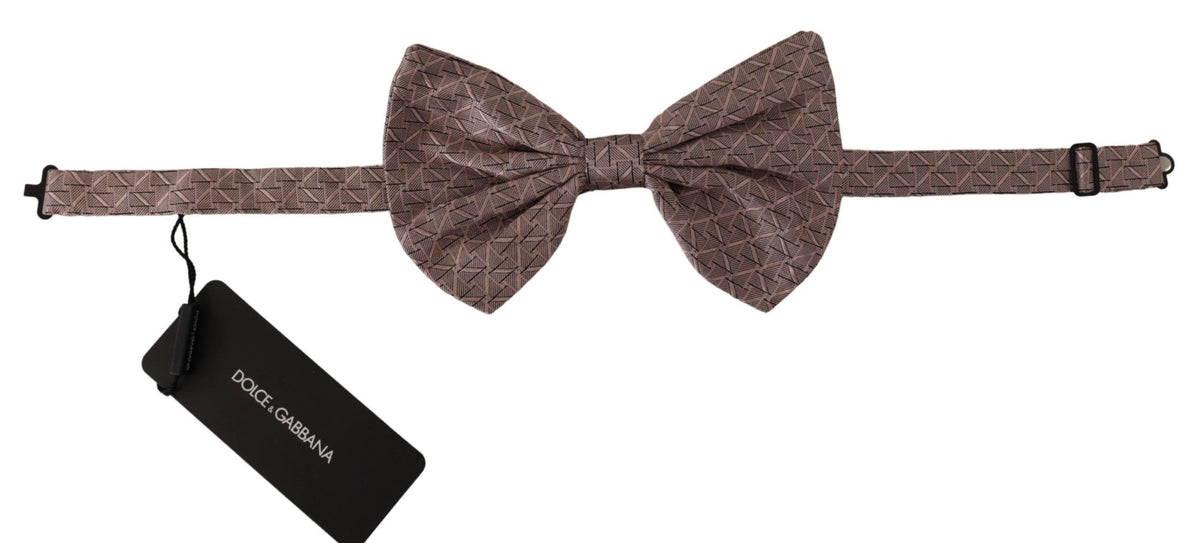 Dolce & Gabbana Brown Fantasy Print Adjustable Neck Papillon Bow Men's Tie