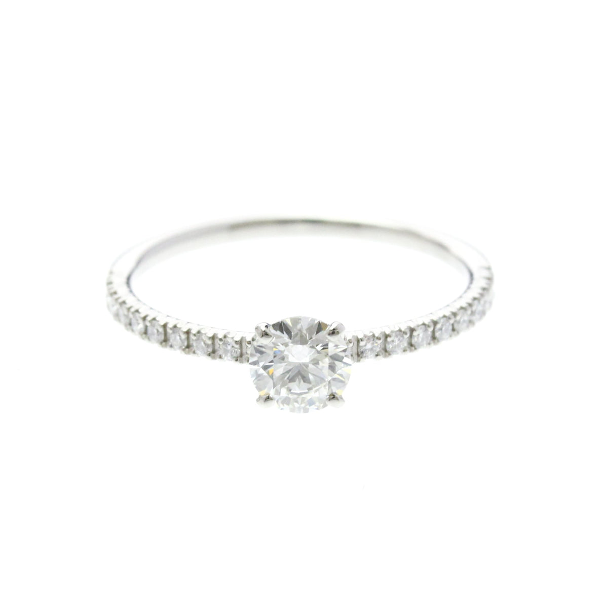Cartier Etincelle De Cartier Solitaire Platinum With Rbc Diamond And Pave Diamonds G/Vs1 Silver Platinum Ring Jewelry (Pre-Owned)