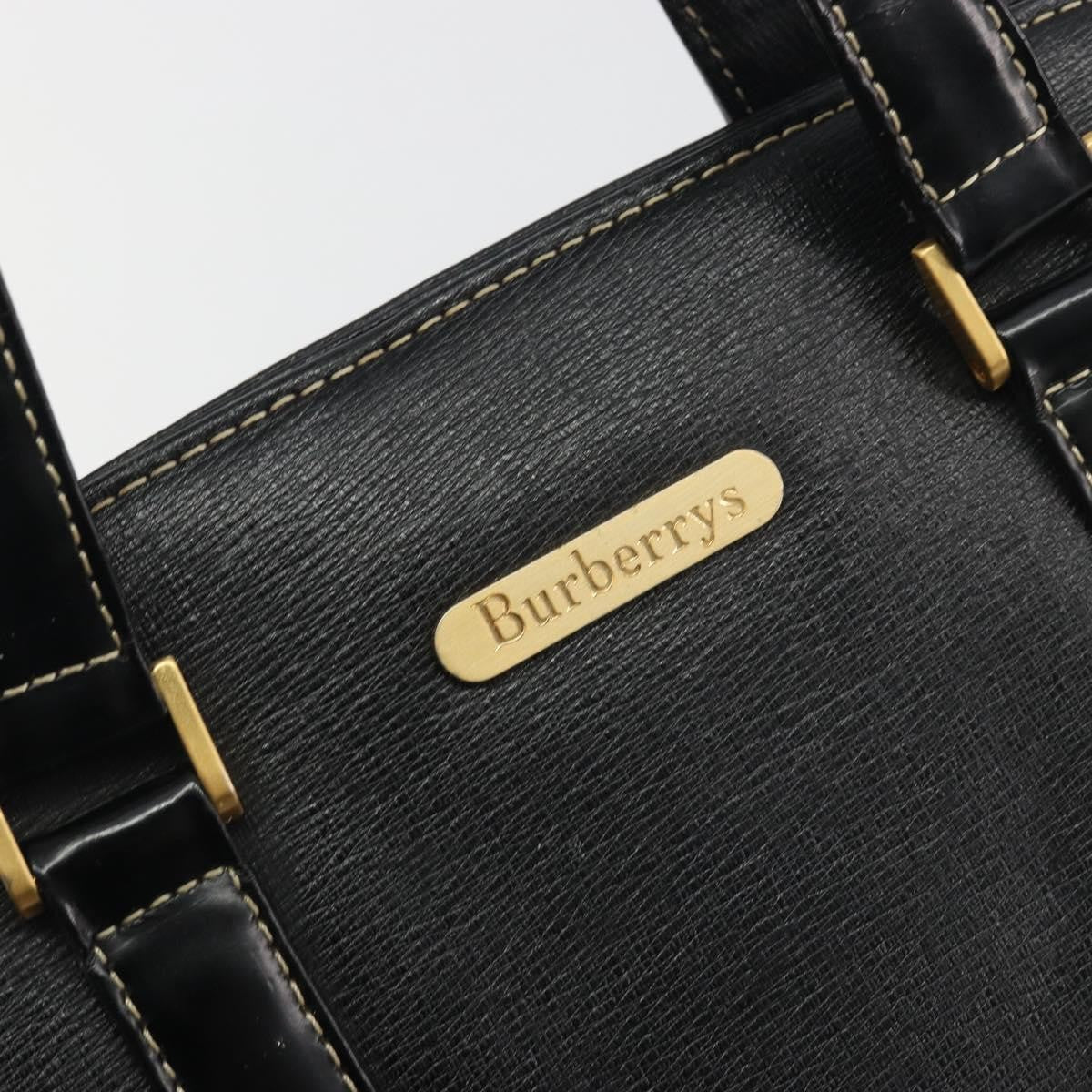 Burberry Vintage Leather Black Leather Handbag (Pre-Owned)