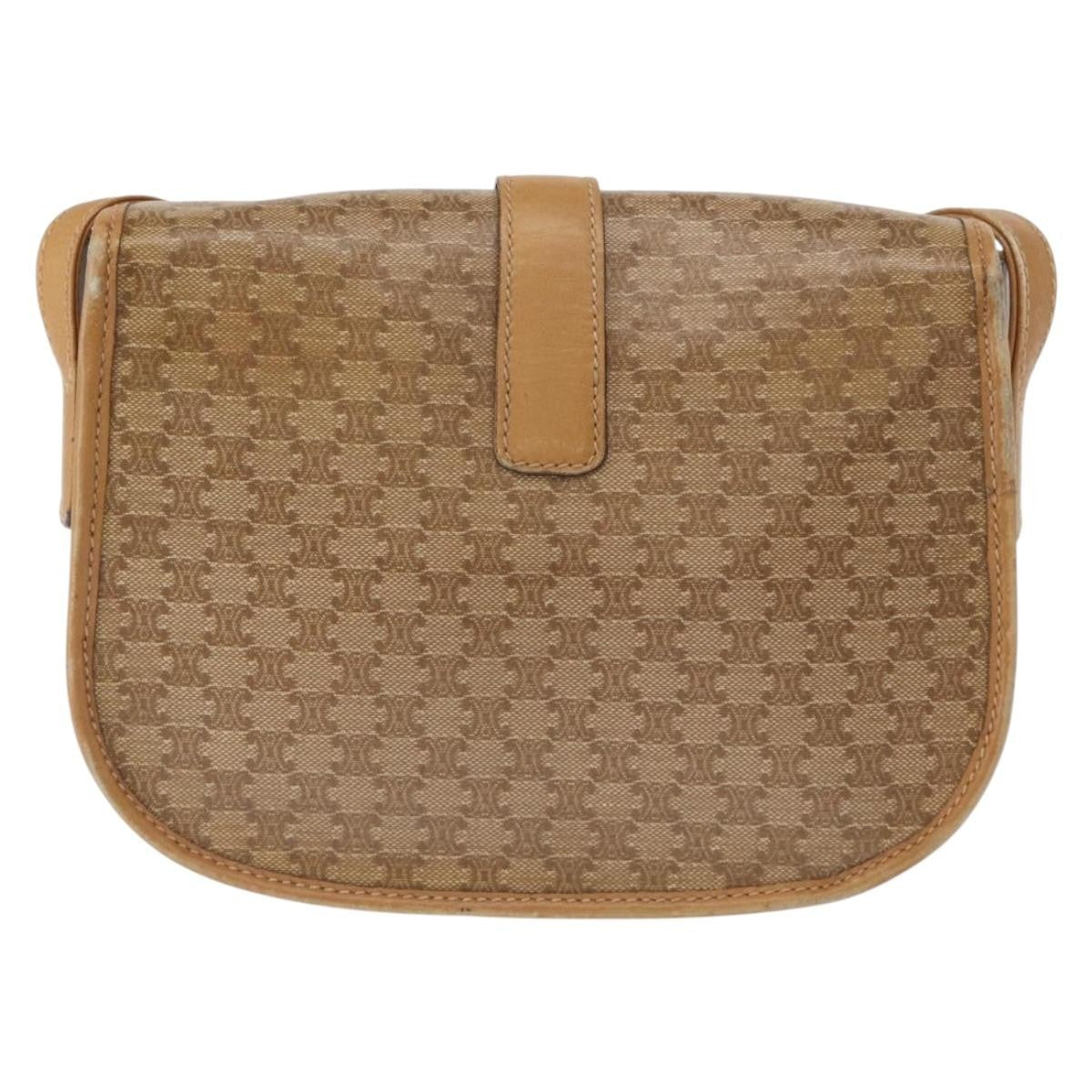 Celine Vintage Macadam Canvas Beige Canvas Shoulder Bag Bag (Pre-Owned)