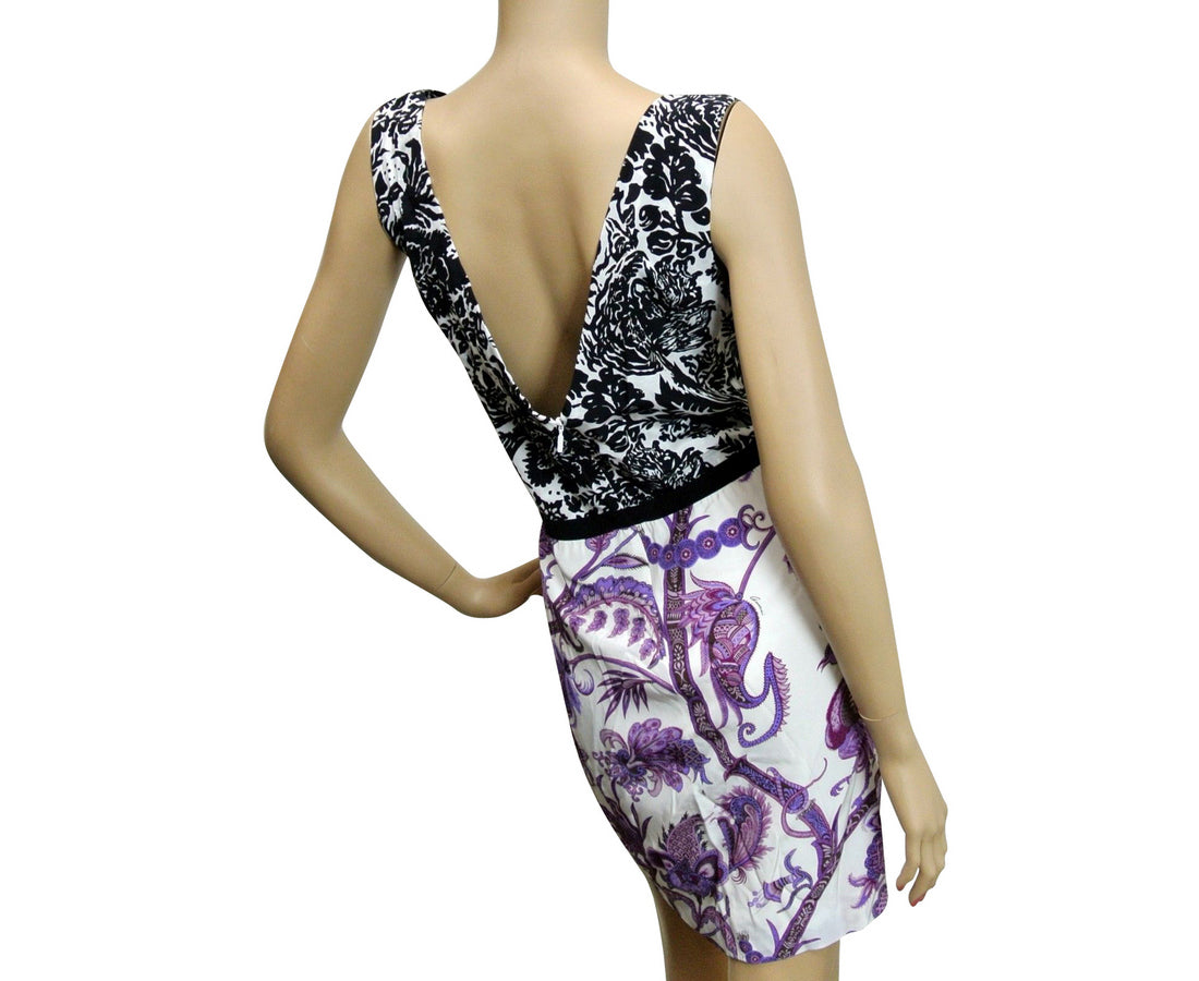 Gucci Women's V-Neck Runway Multi Color Silk Floral Dress