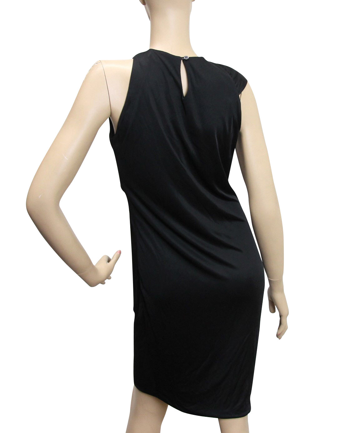 Gucci Women's Black Rayon Medium Dress With Flower Brooch