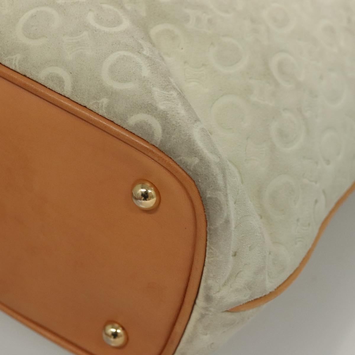 Celine Vintage Macadam C Macadam Suede White Suede Tote Bag Bag (Pre-Owned)