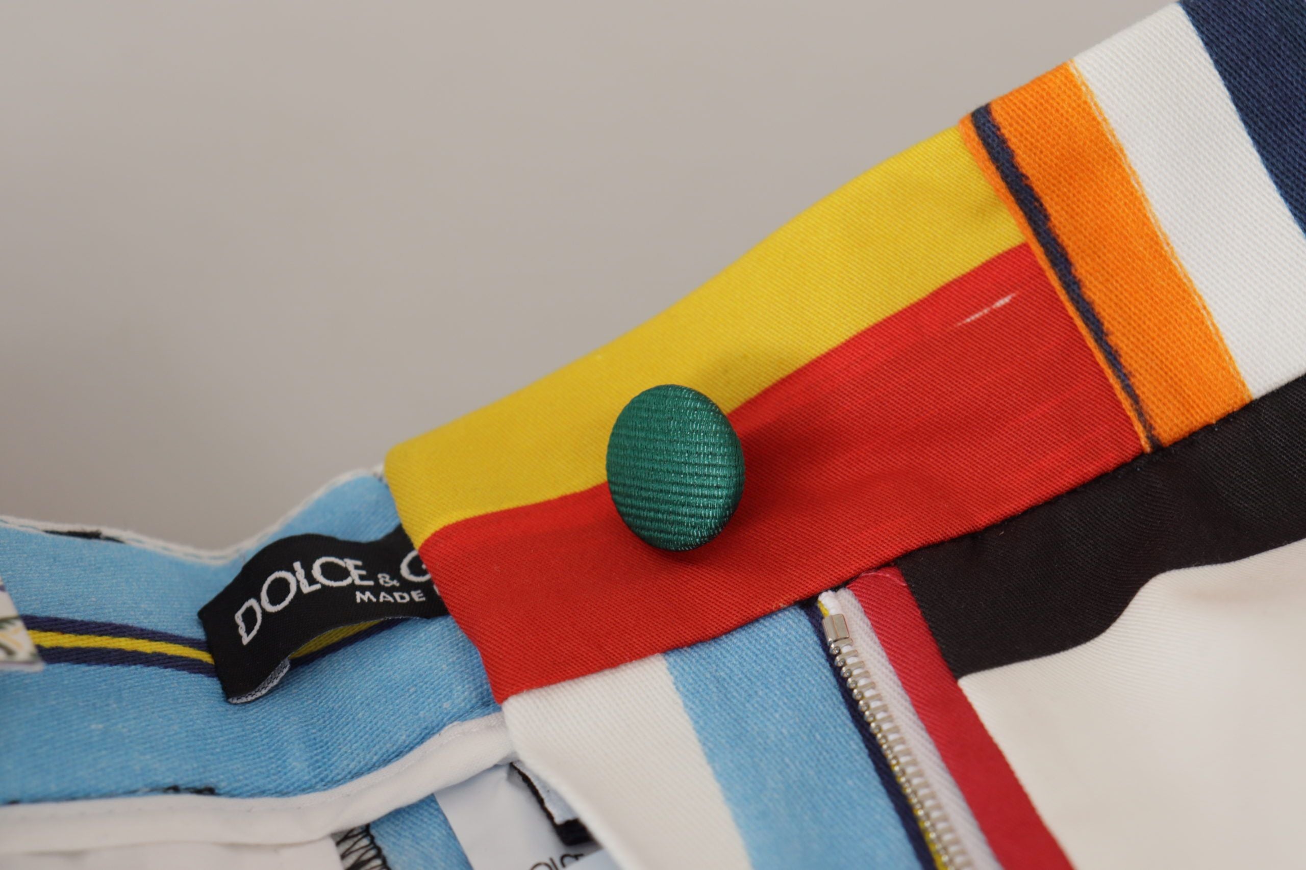 Dolce & Gabbana Multicolor Striped High Waist Cotton Women's Pants