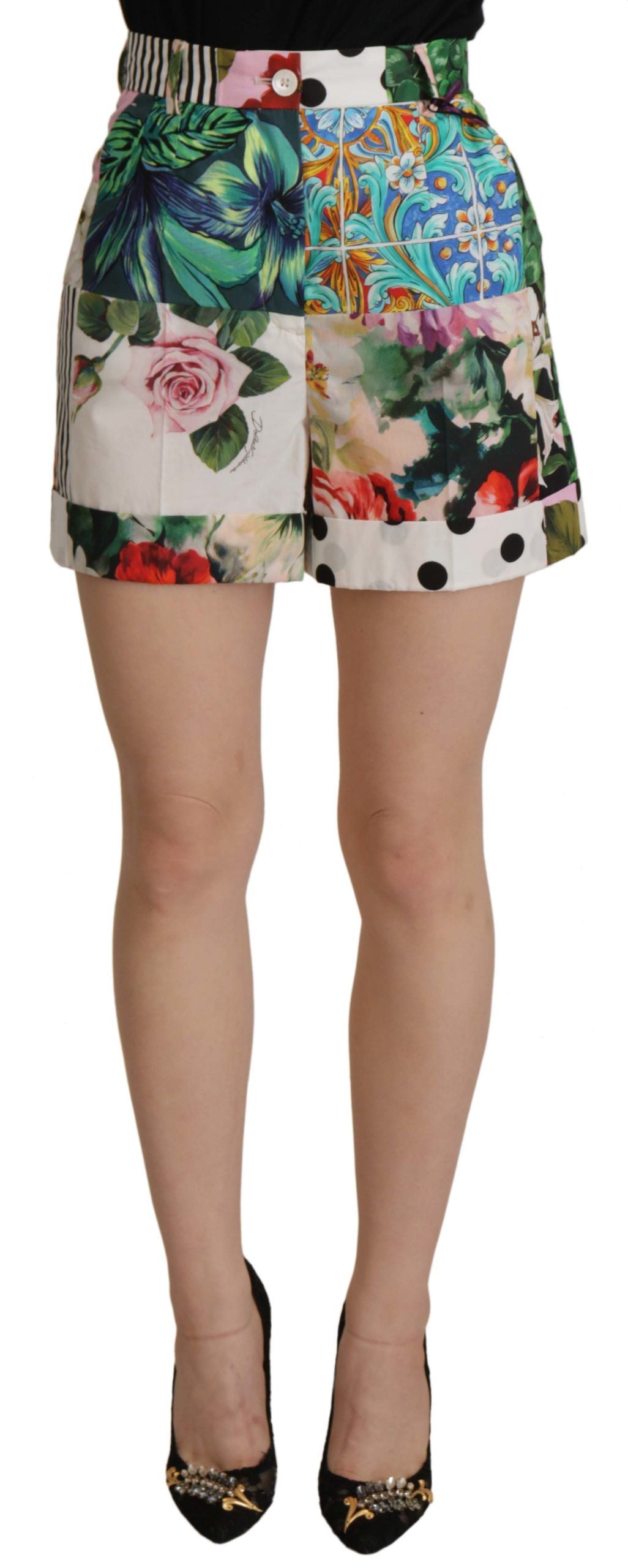 Dolce & Gabbana Multicolor High Waist Hot Pants Women's Shorts