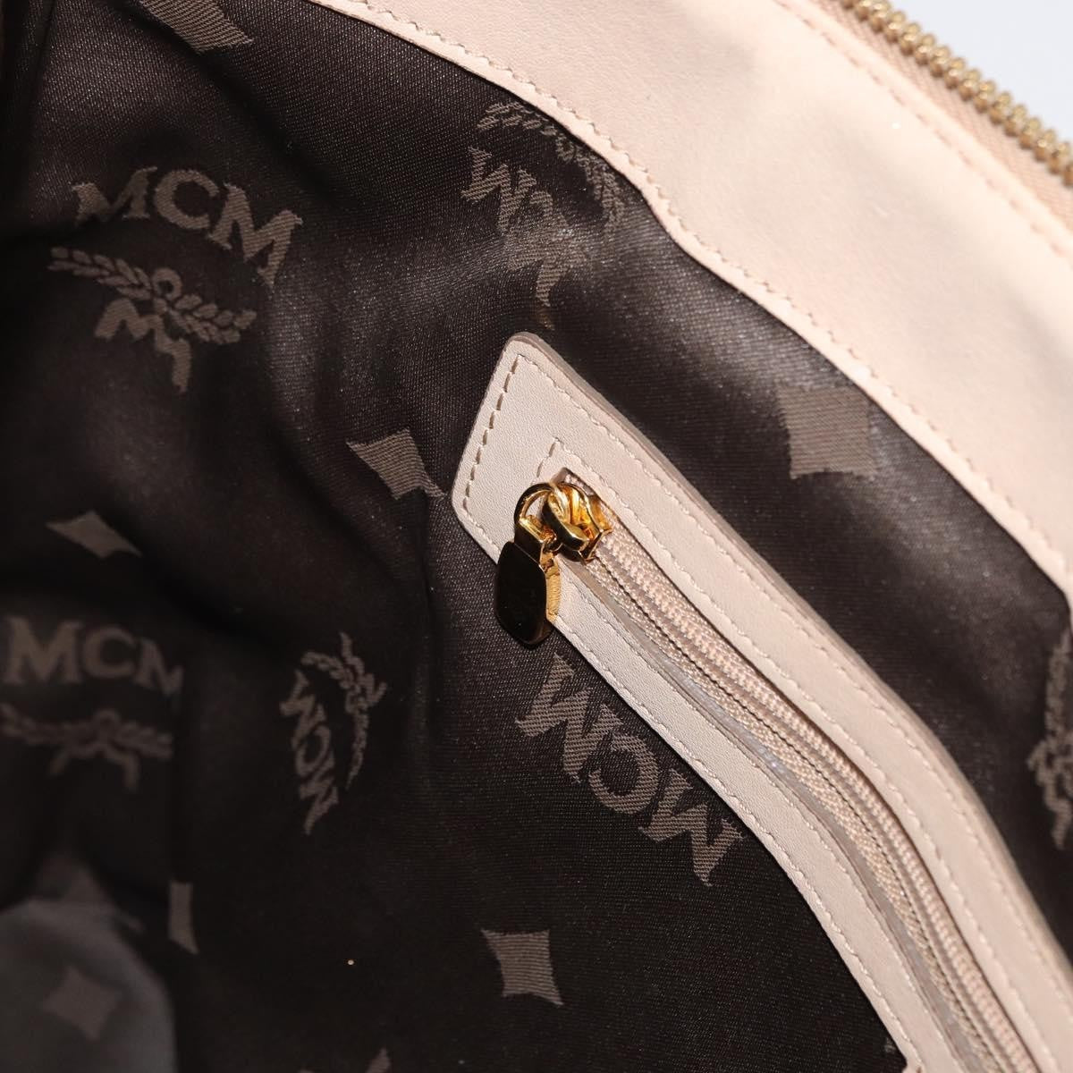 MCM Vintage Visetos Canvas Beige Pvc Tote Bag Bag (Pre-Owned)