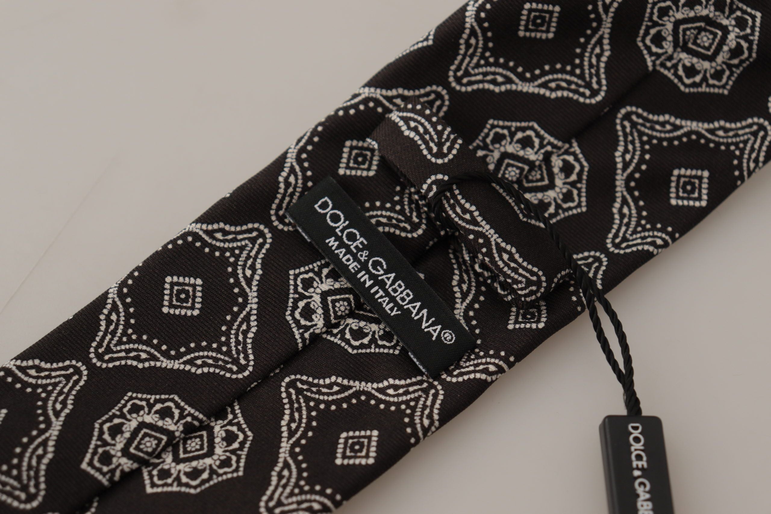 Dolce & Gabbana Elegant Silk Geometric Bow Men's Tie