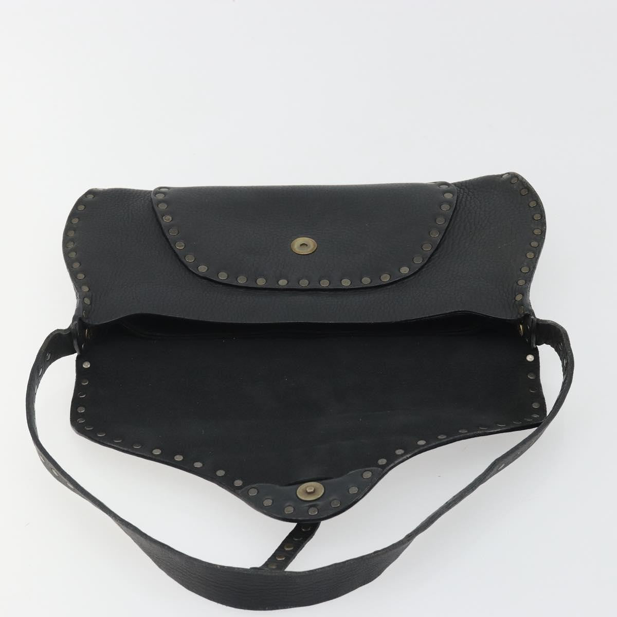 Gucci Shoulder Leather Black Leather Shoulder Bag Bag (Pre-Owned)